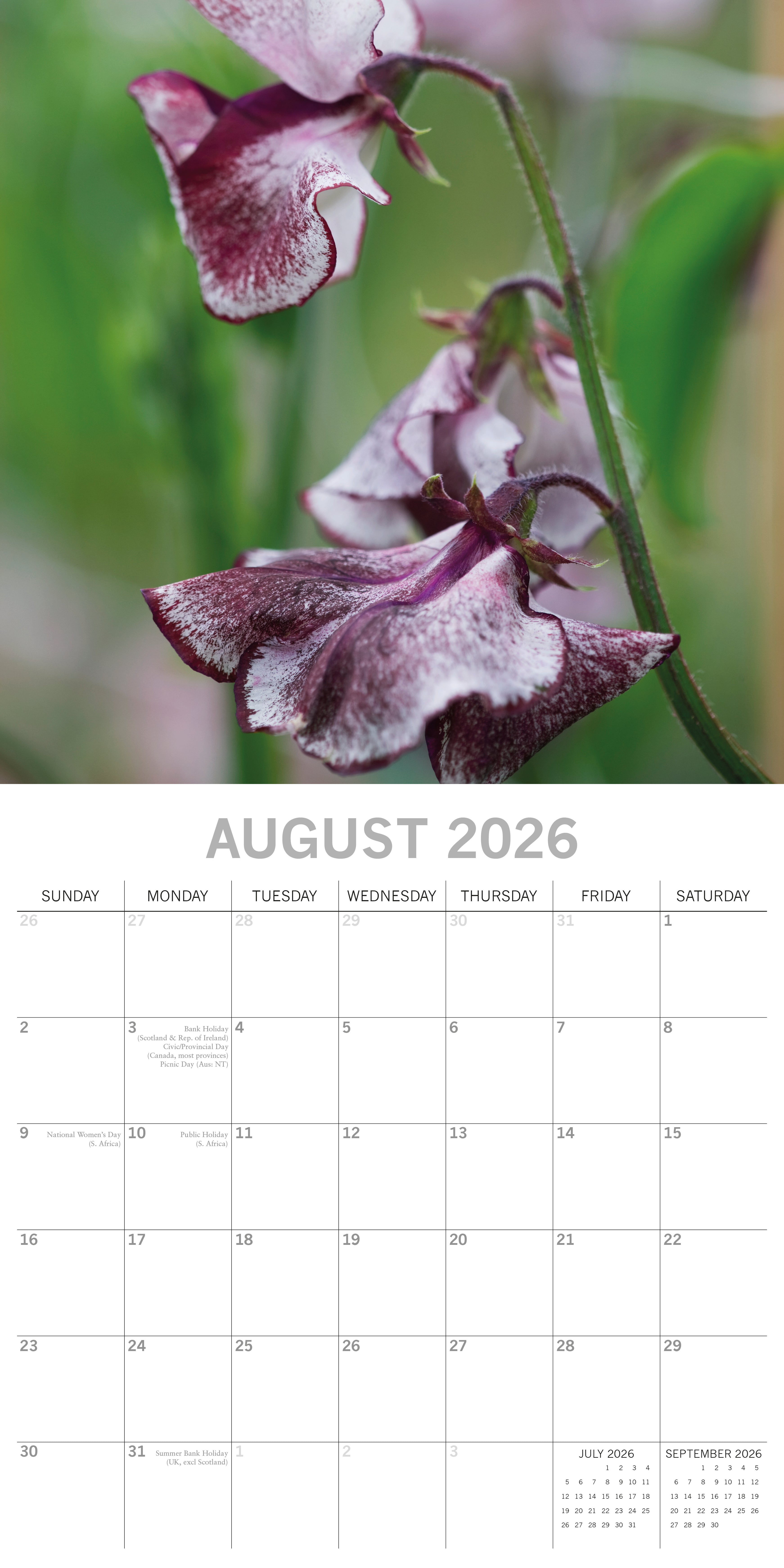 2026 Beauty of Flowers - Square Wall Calendar