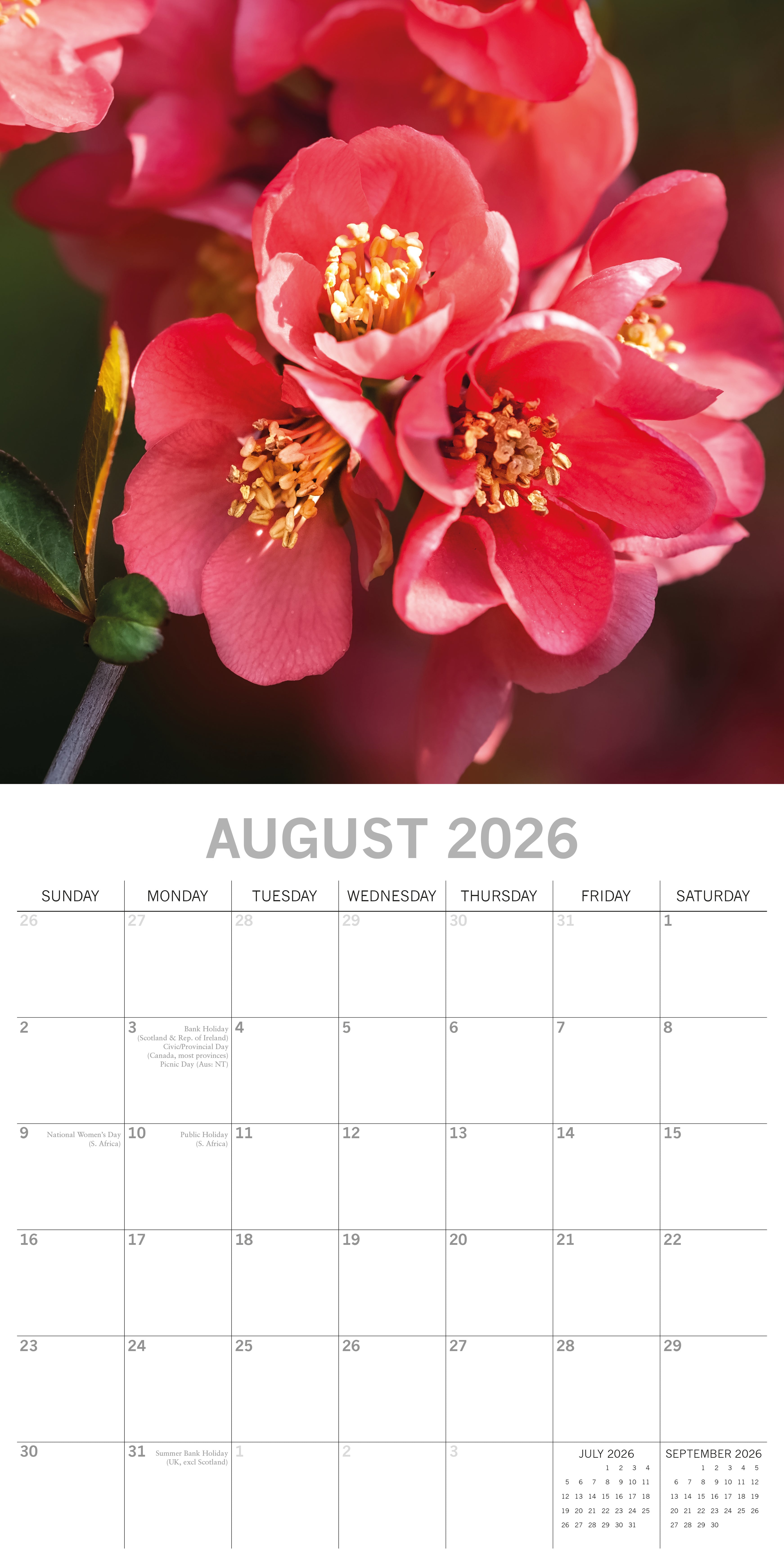 2026 Blossoms - Square Wall Calendar