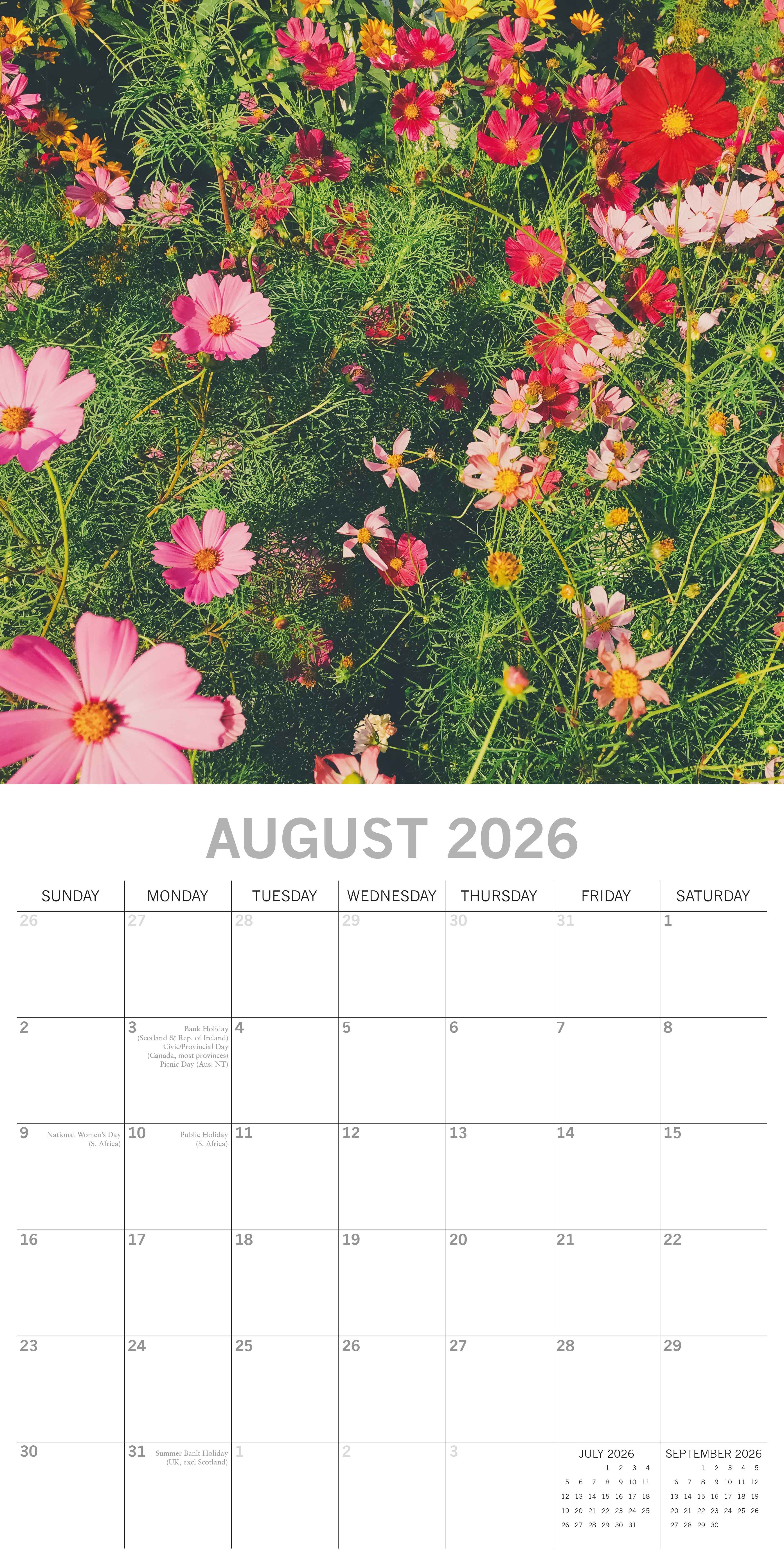2026 Wild Flowers - Square Wall Calendar