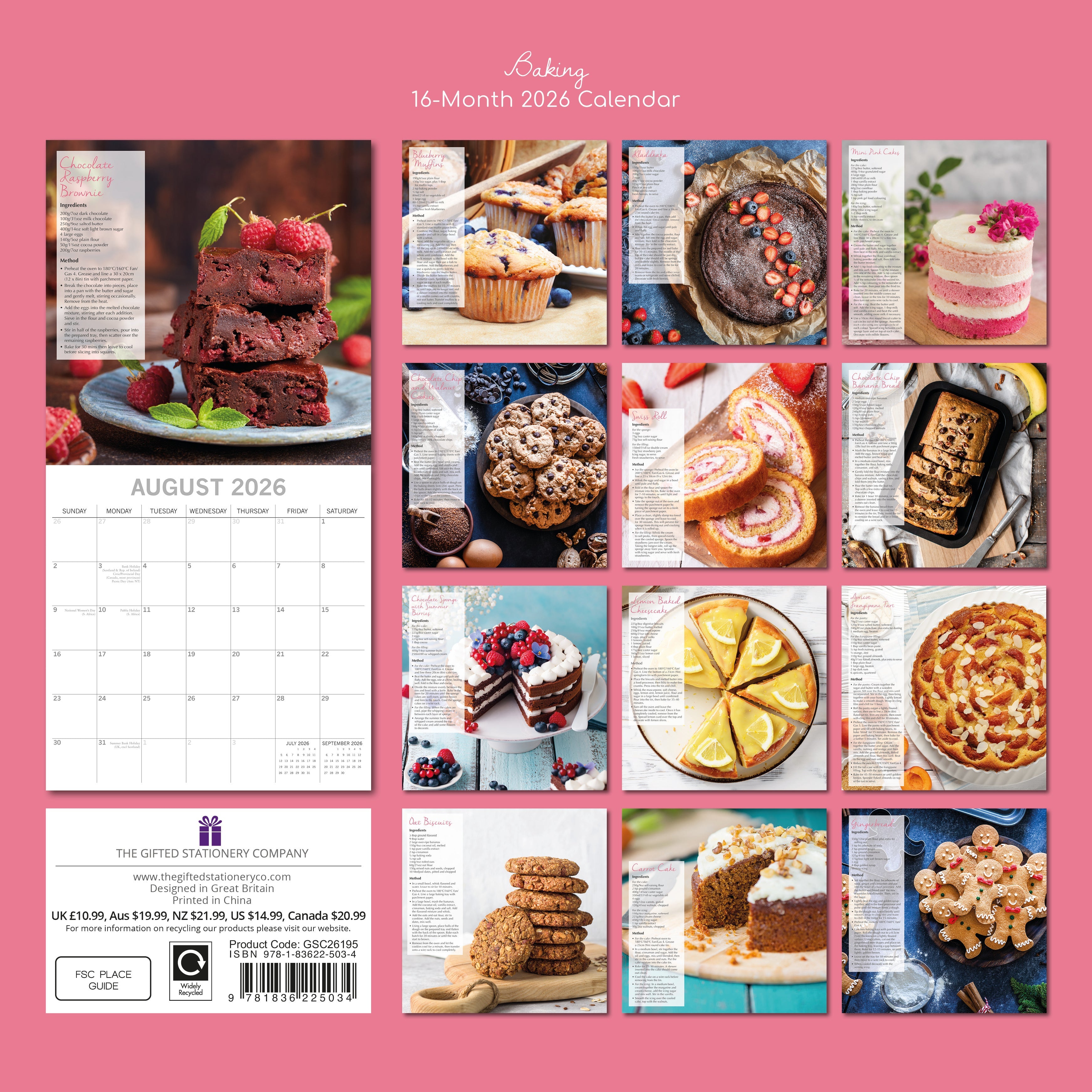 2026 Baking - Square Wall Calendar