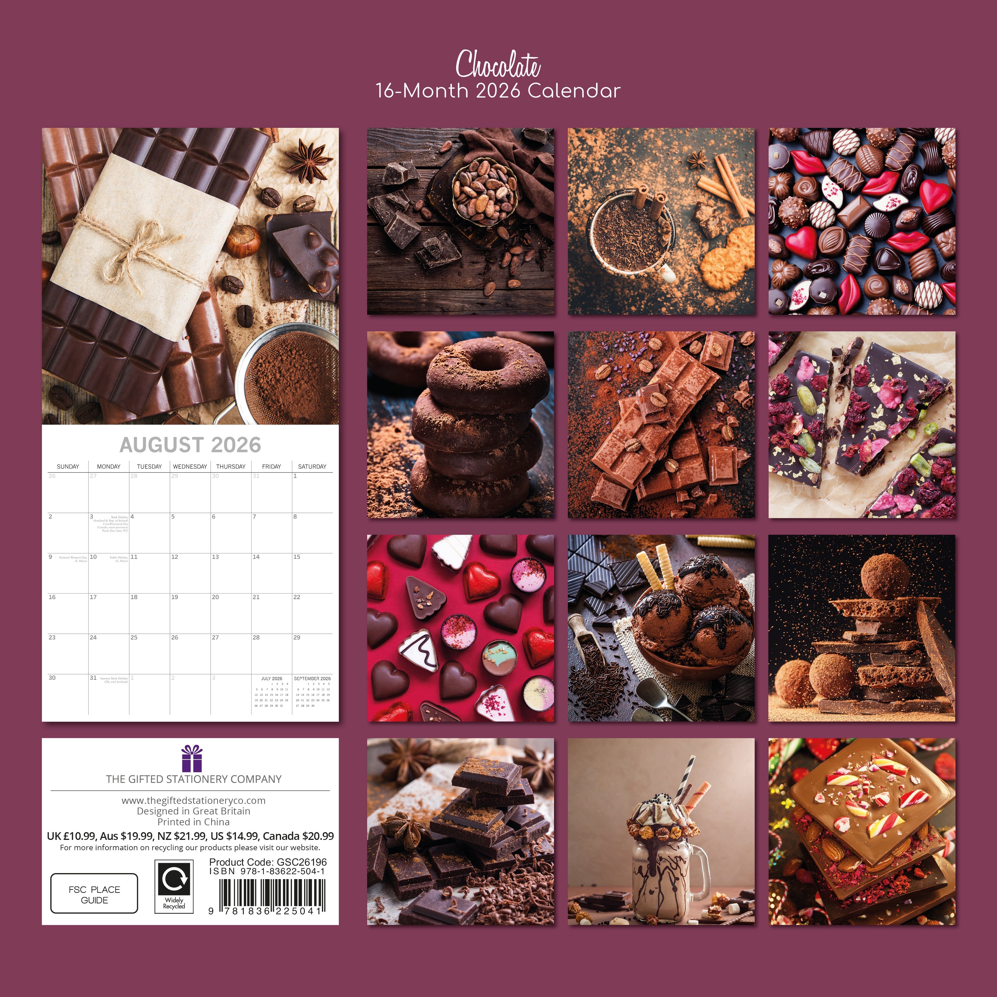 2026 Chocolate - Square Wall Calendar