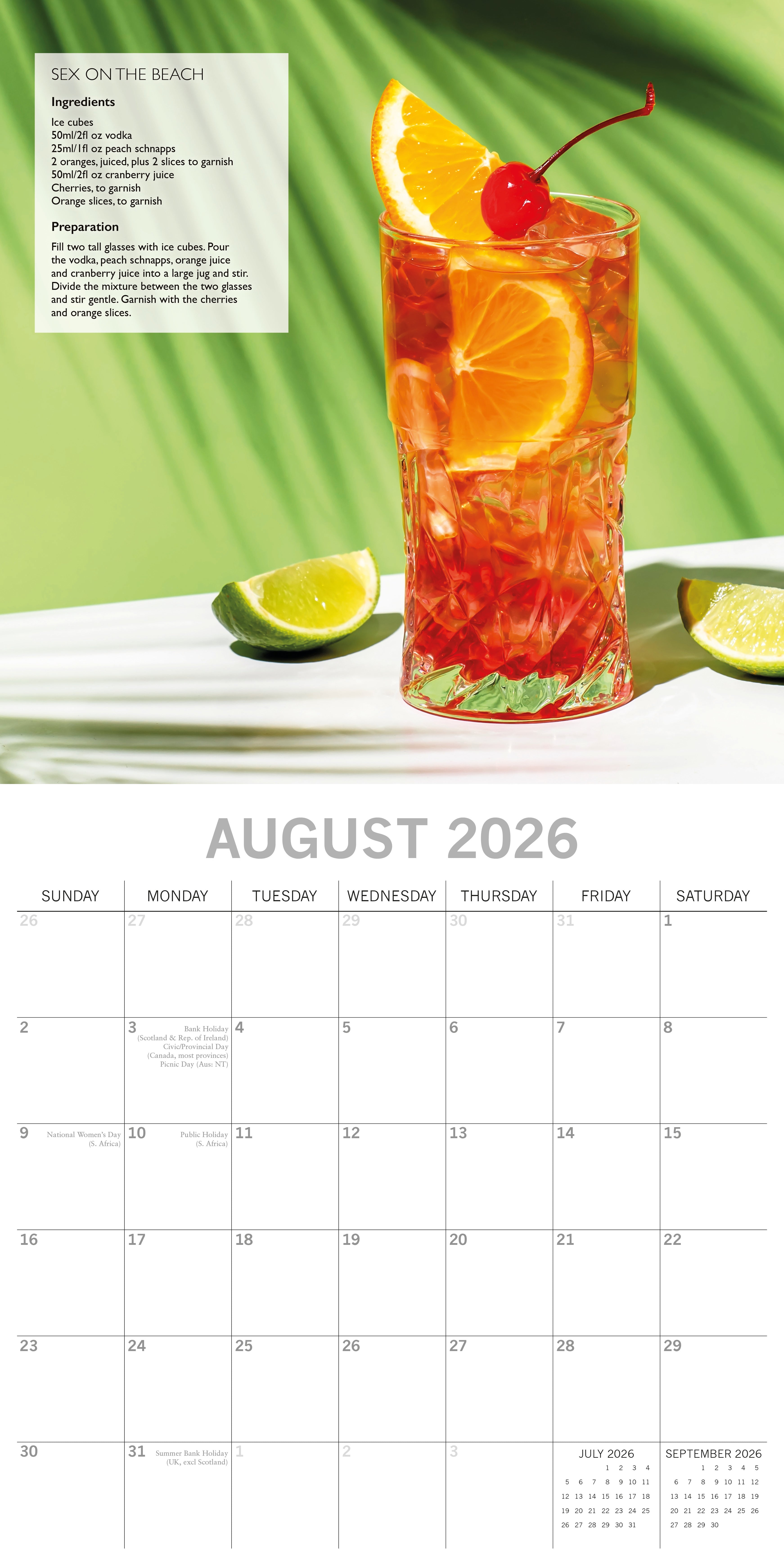 2026 Cocktails - Square Wall Calendar
