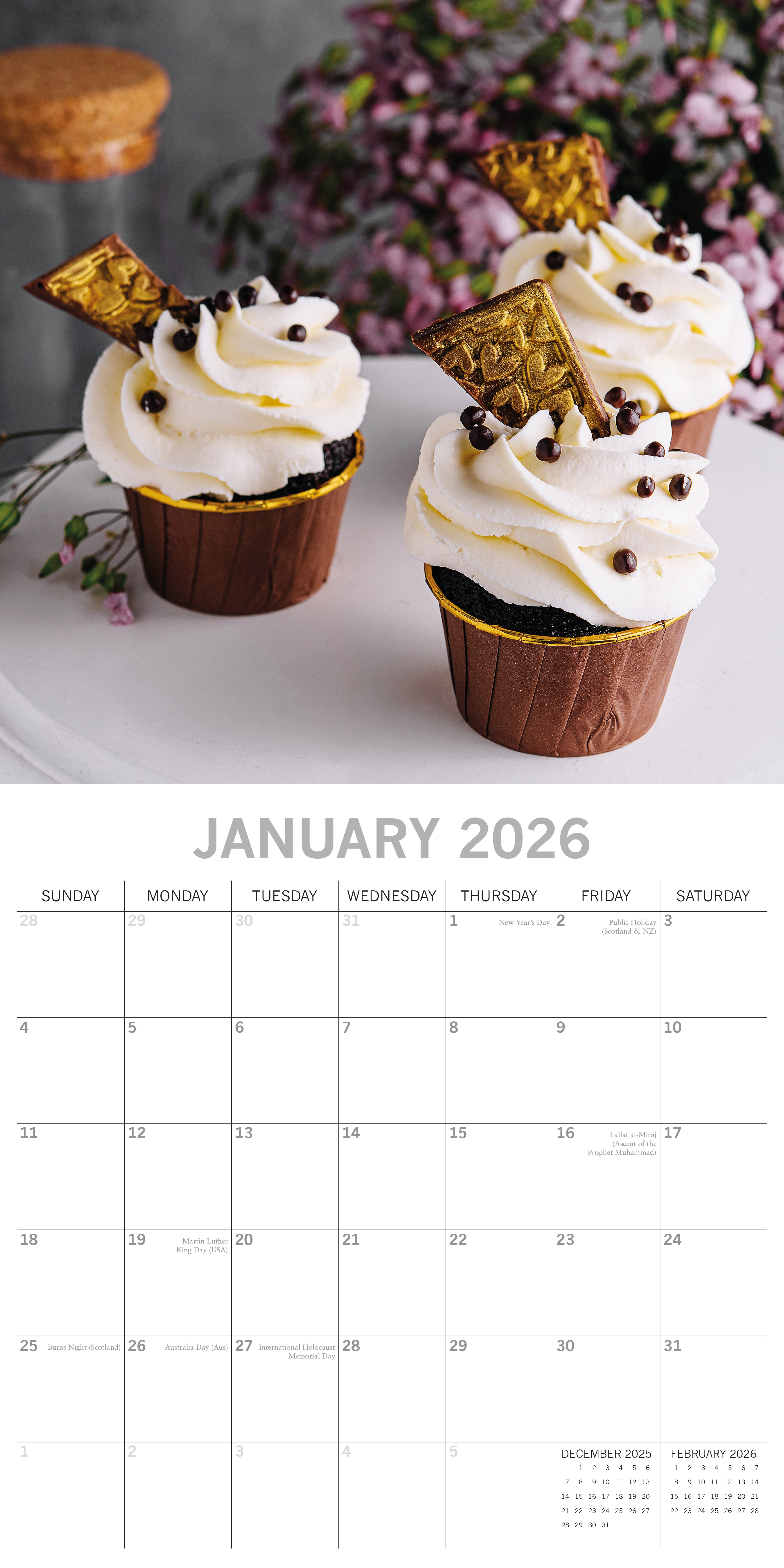 2026 Cupcakes - Square Wall Calendar