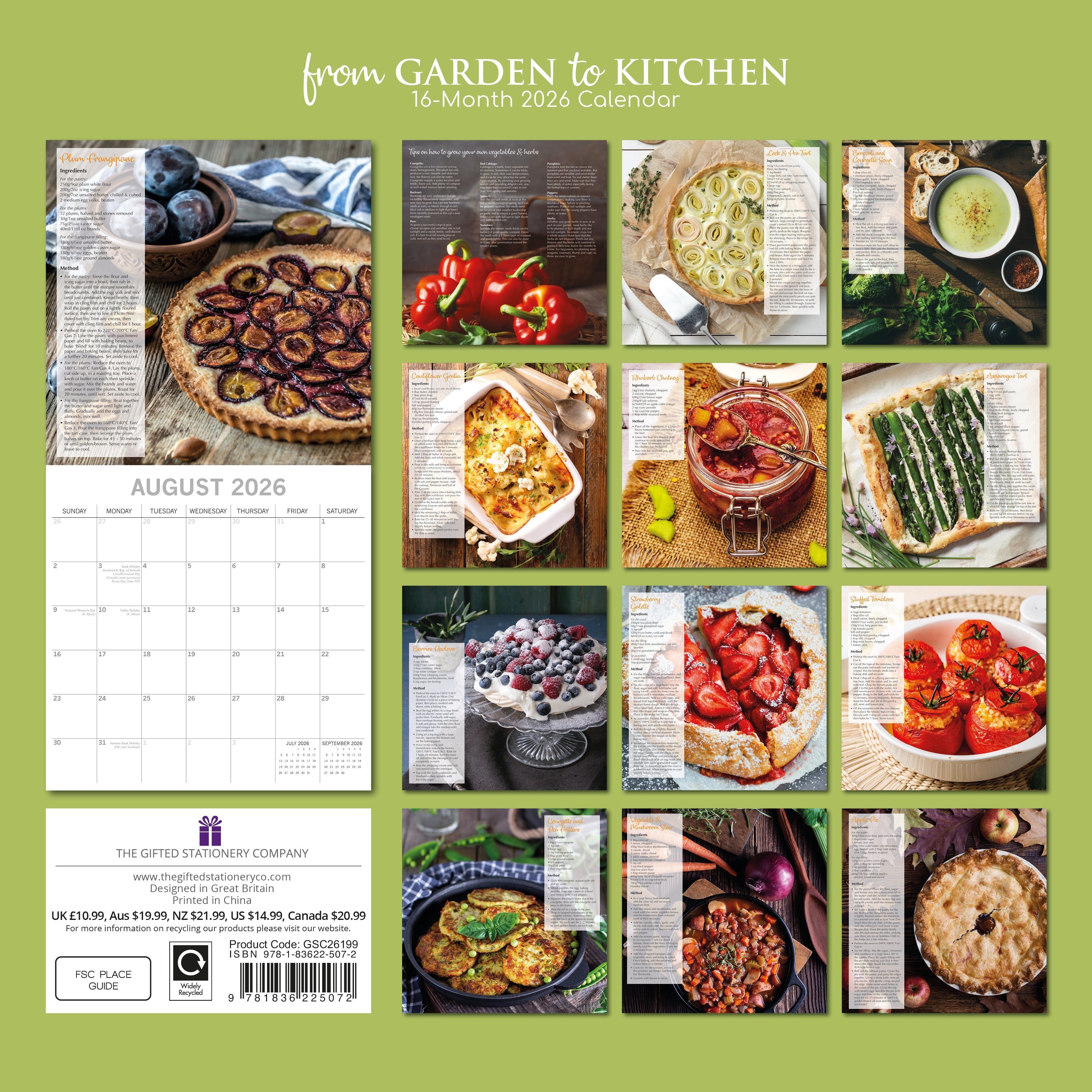 2026 From Garden to Kitchen - Square Wall Calendar