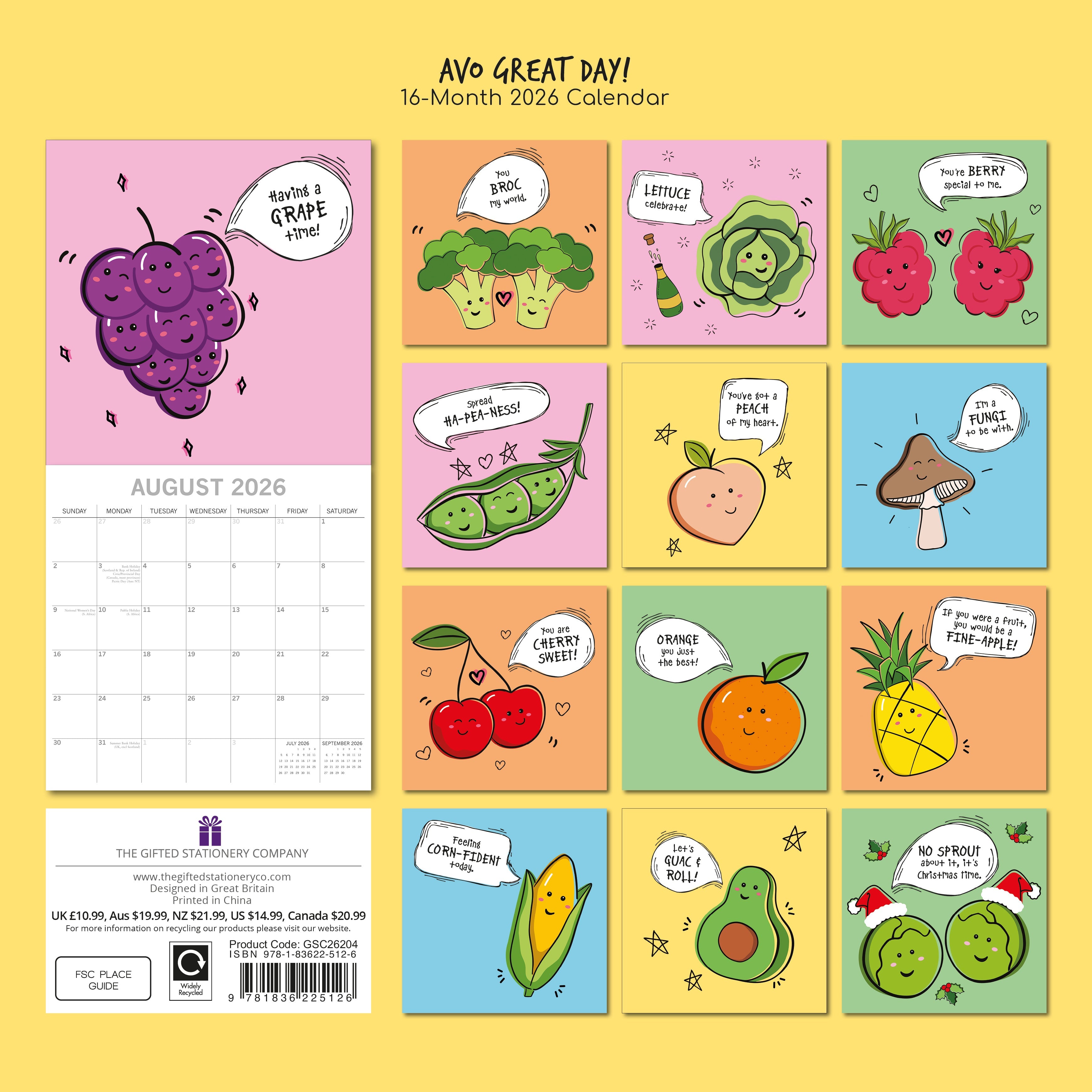 2026 Avo Great Day - Square Wall Calendar