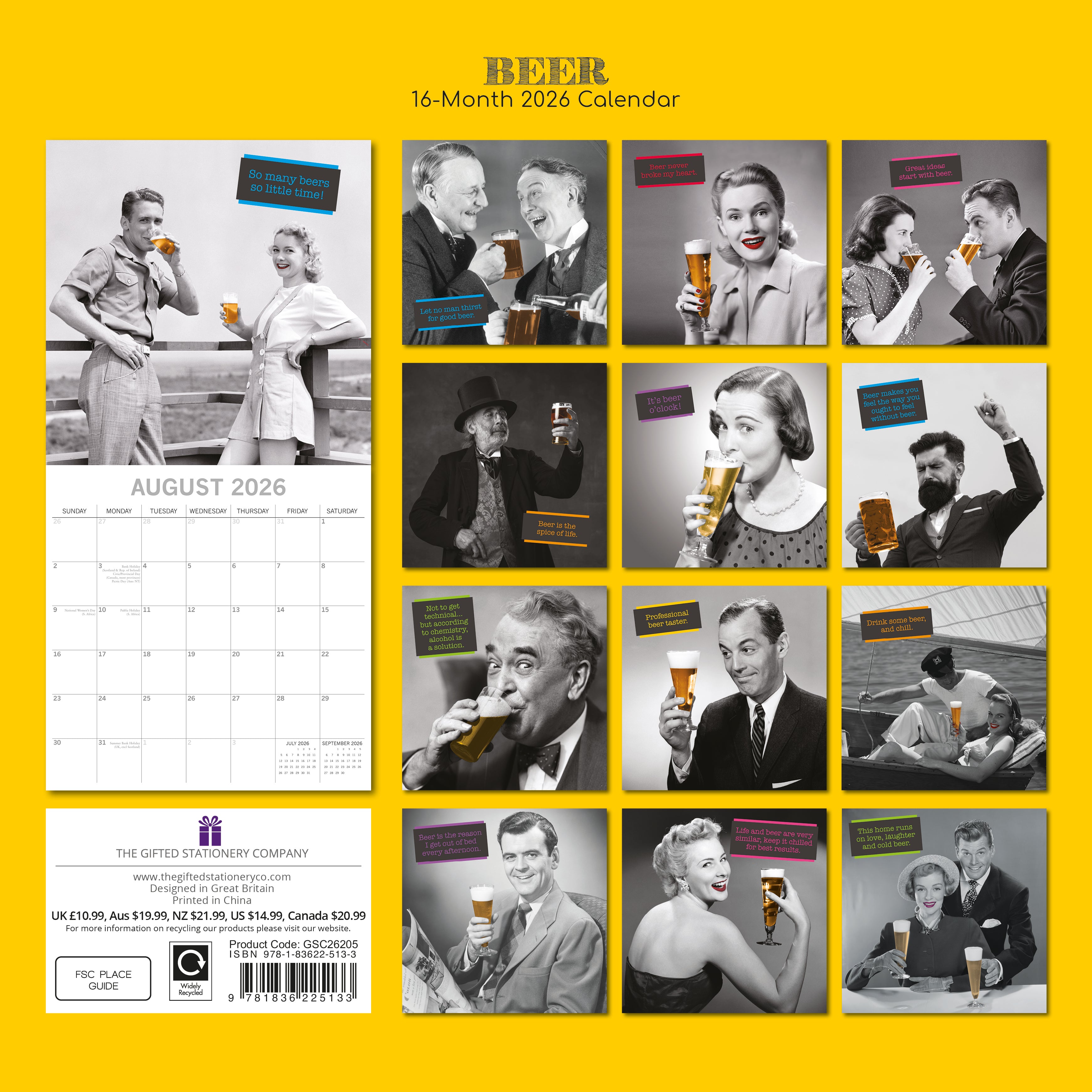 2026 Beer - Square Wall Calendar