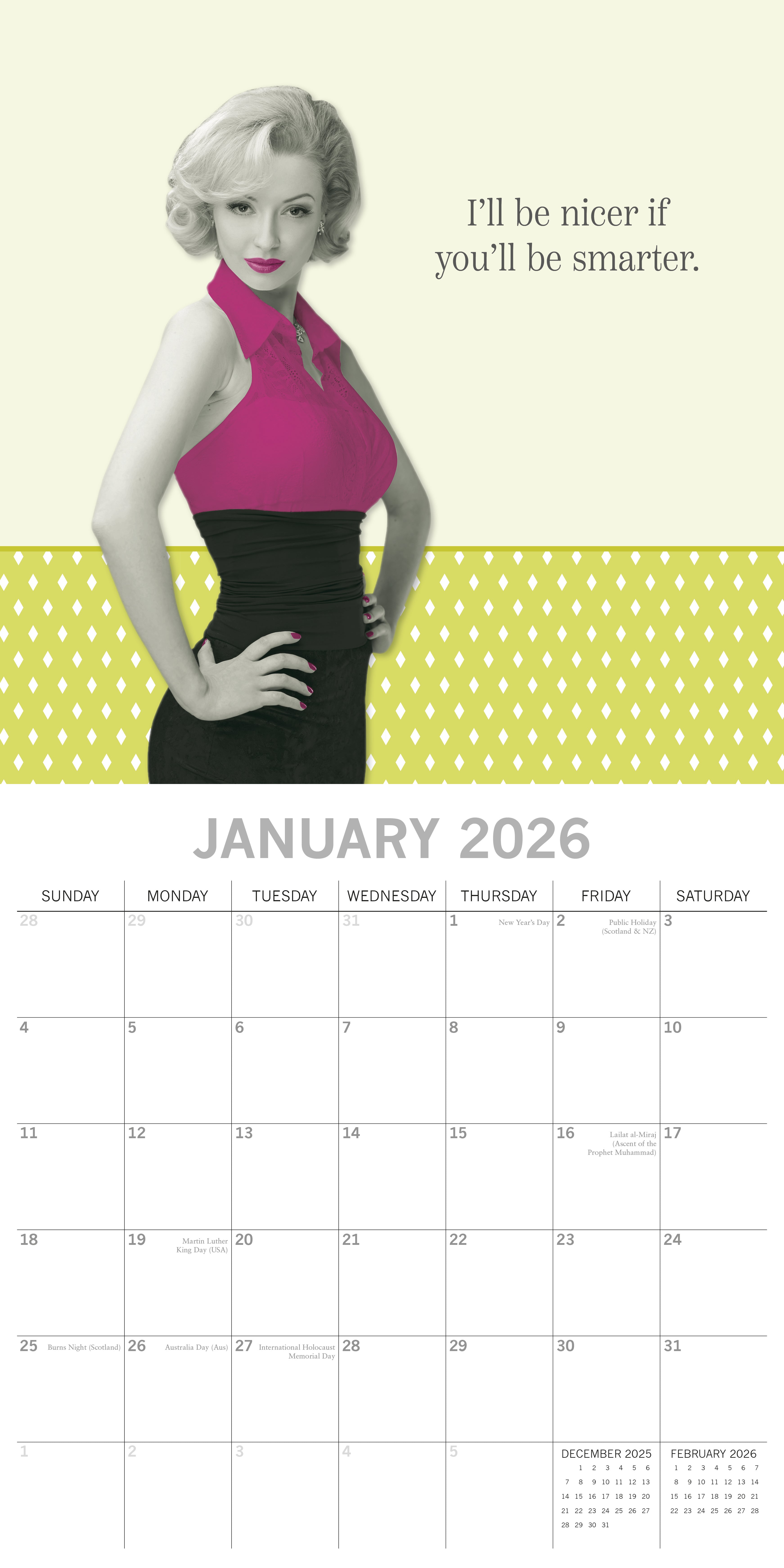 2026 Bitchy Talk - Square Wall Calendar