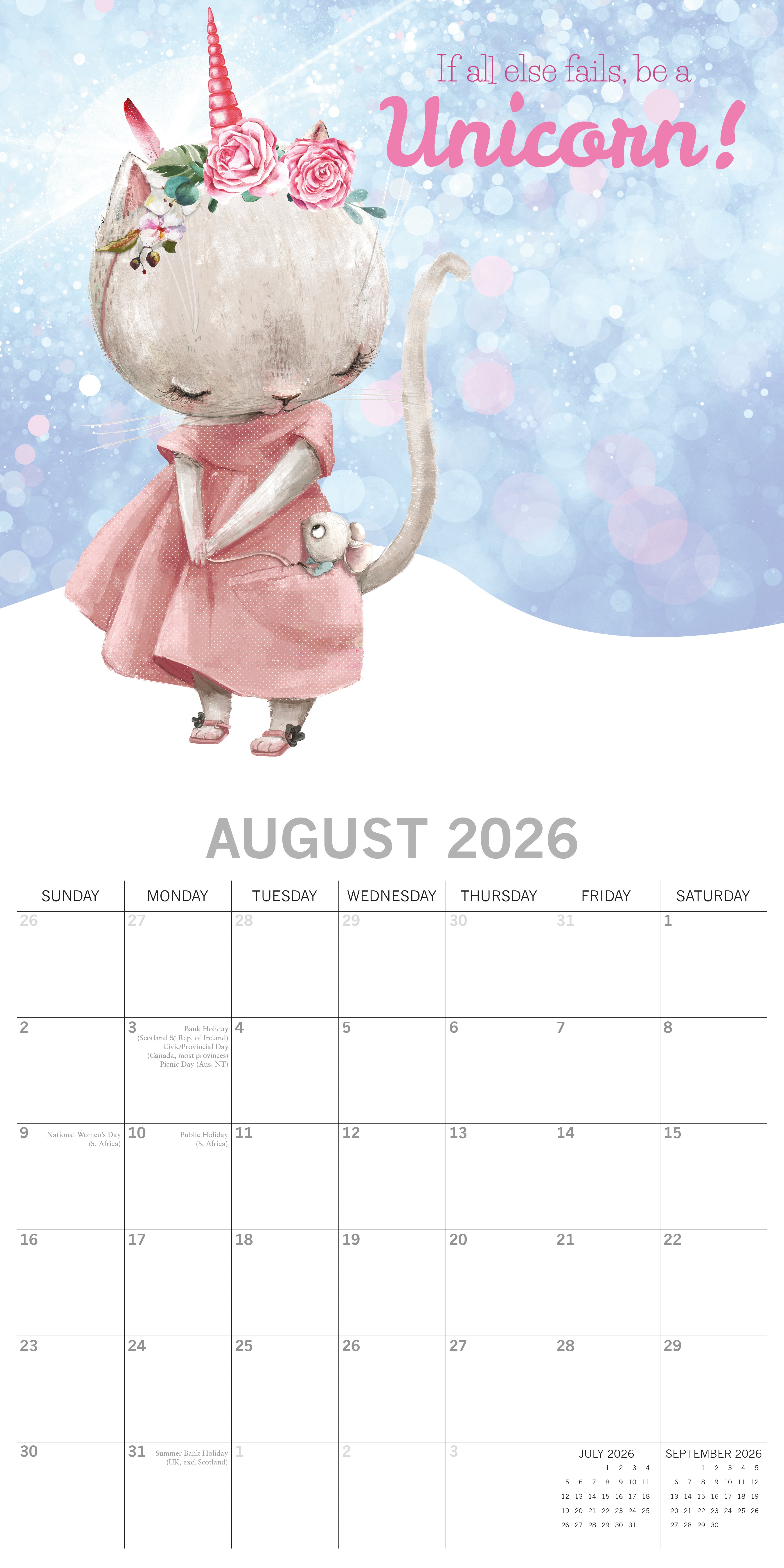 2026 Born to be a Unicorn - Square Wall Calendar