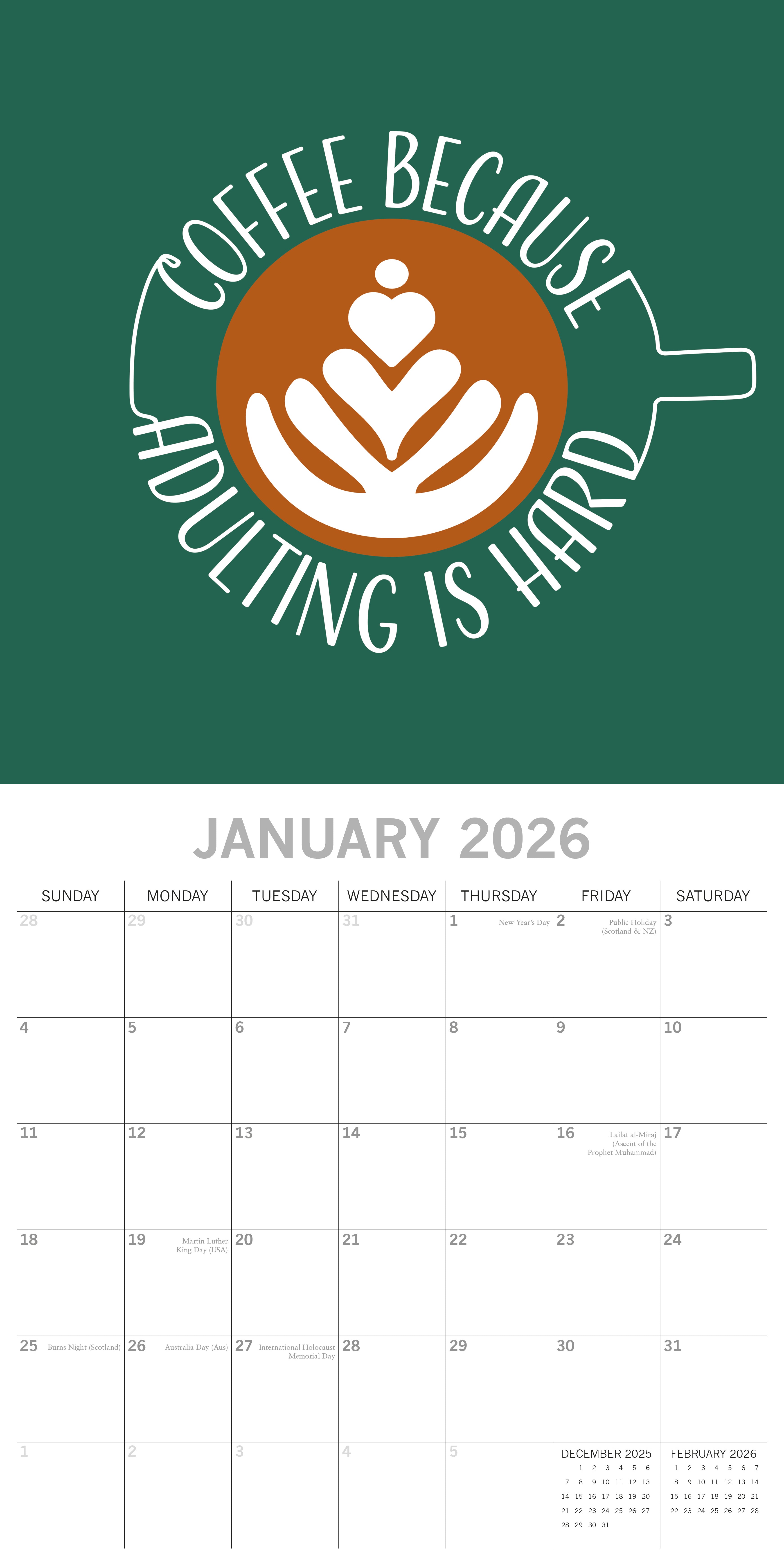 2026 Coffee - Square Wall Calendar