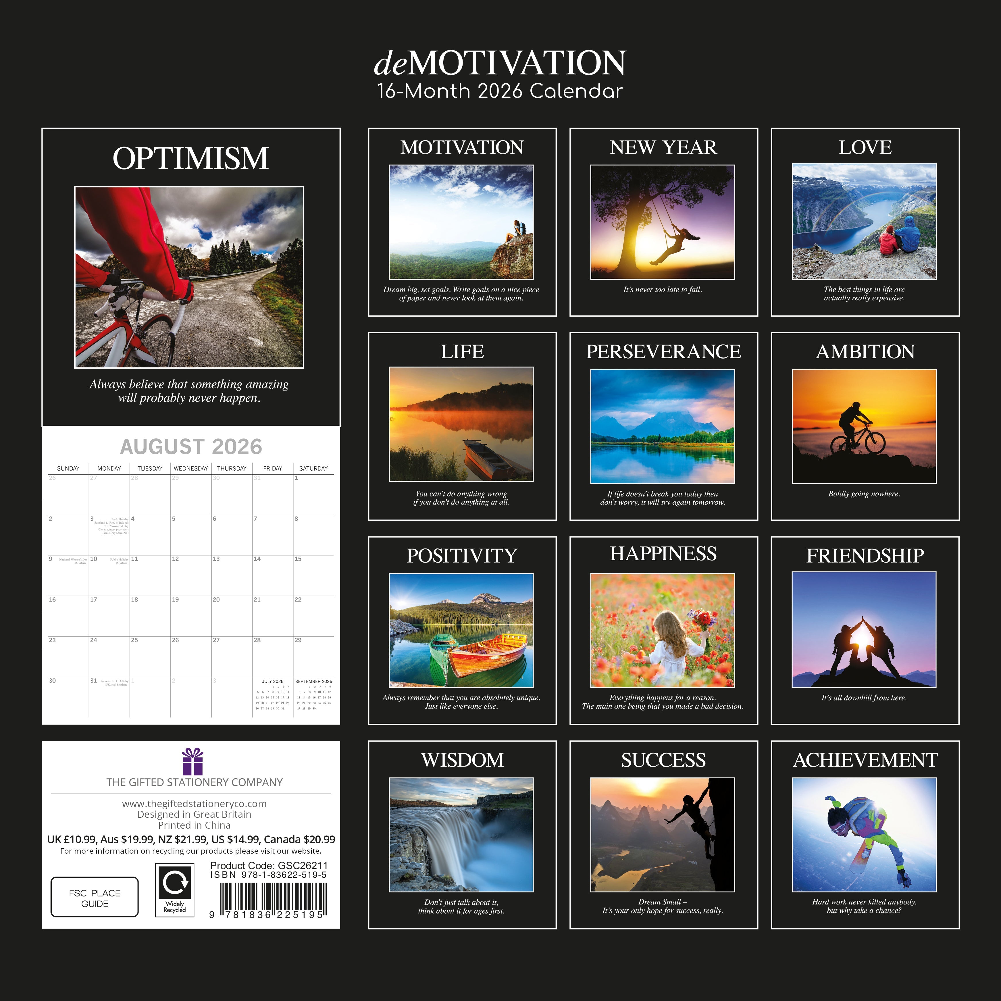 2026 Demotivation - Square Wall Calendar