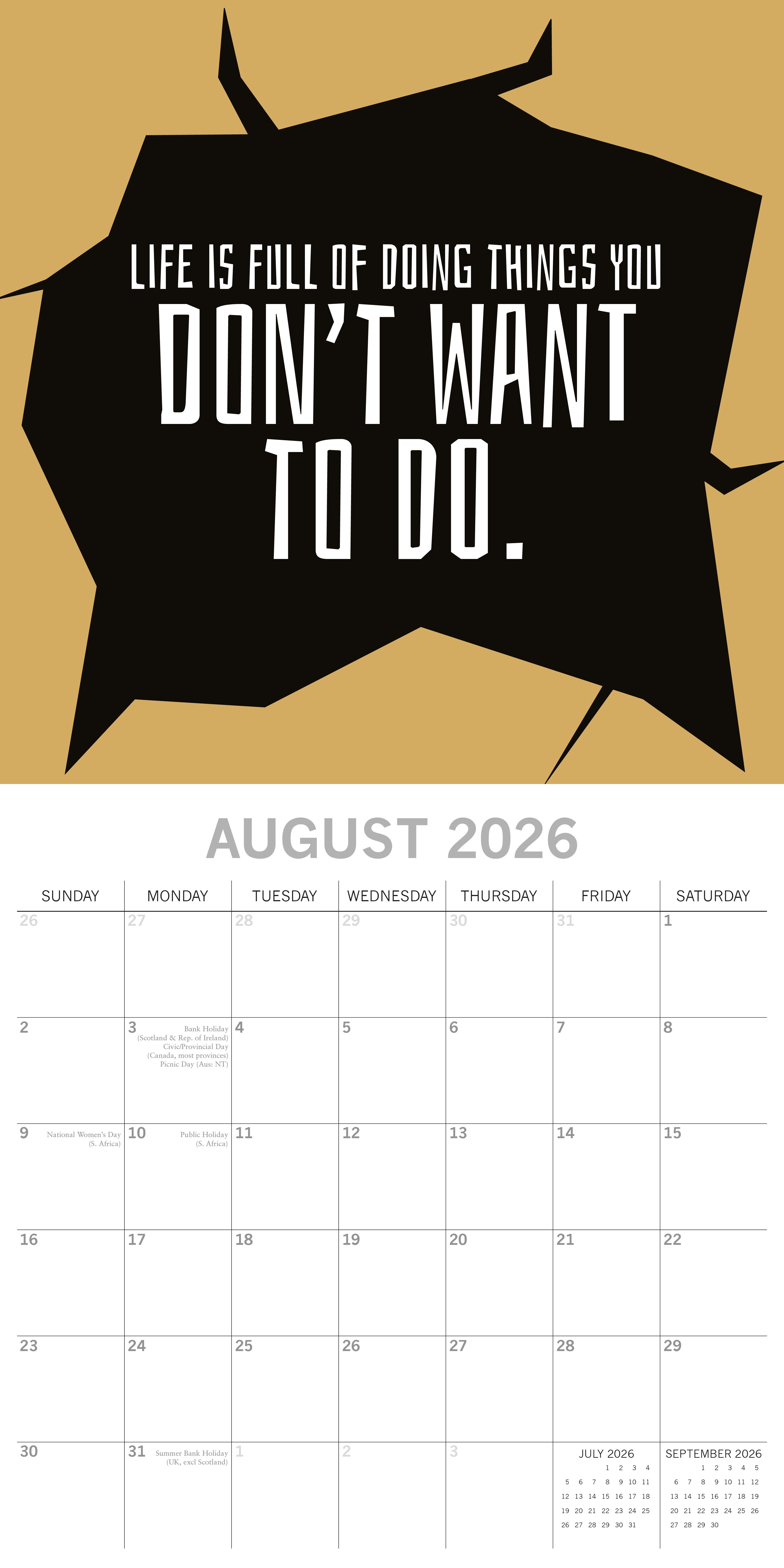 2026 Life - The Struggle is Real - Square Wall Calendar