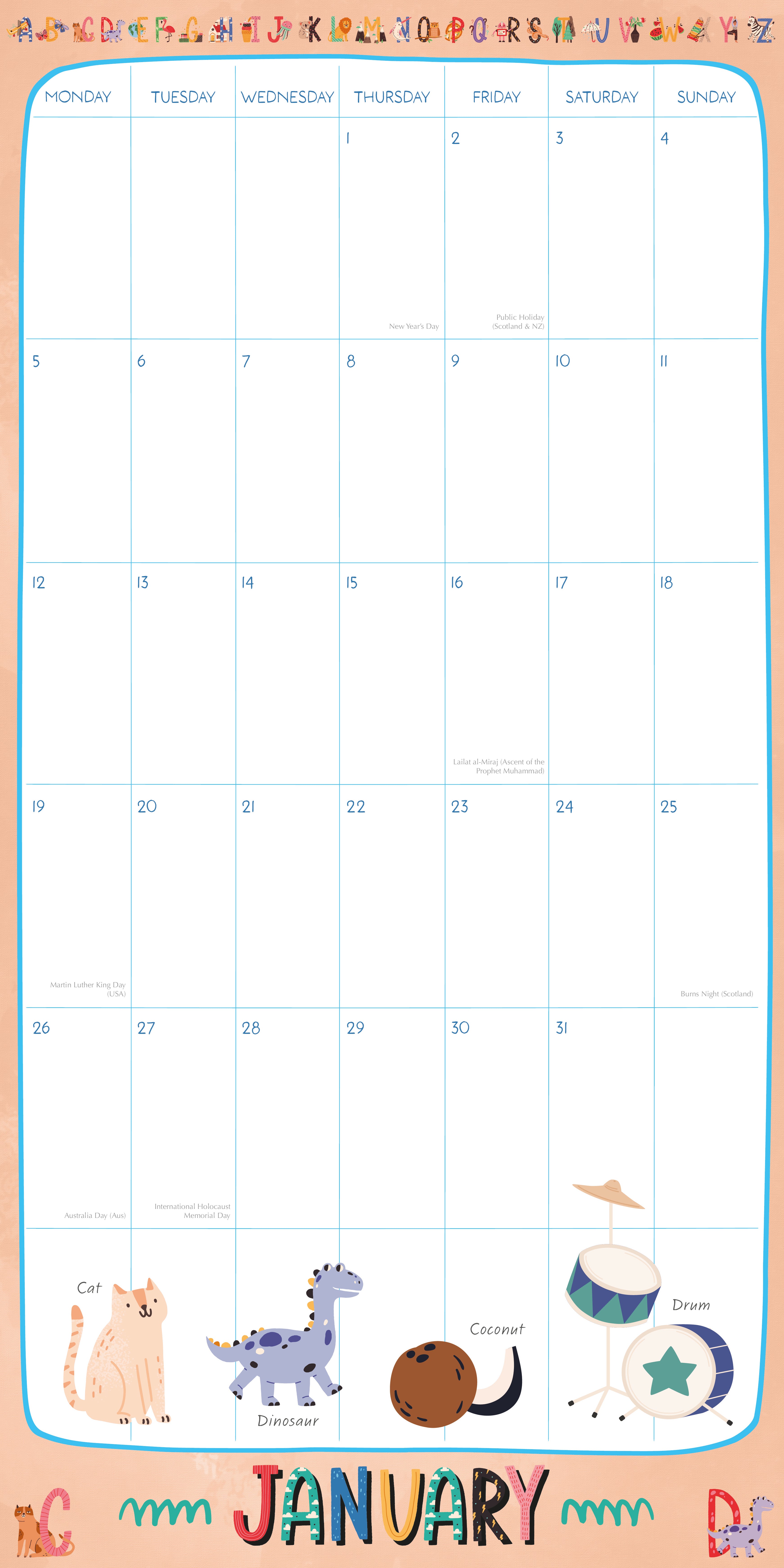 2026 My Family Organiser - ABC - Square Wall Calendar