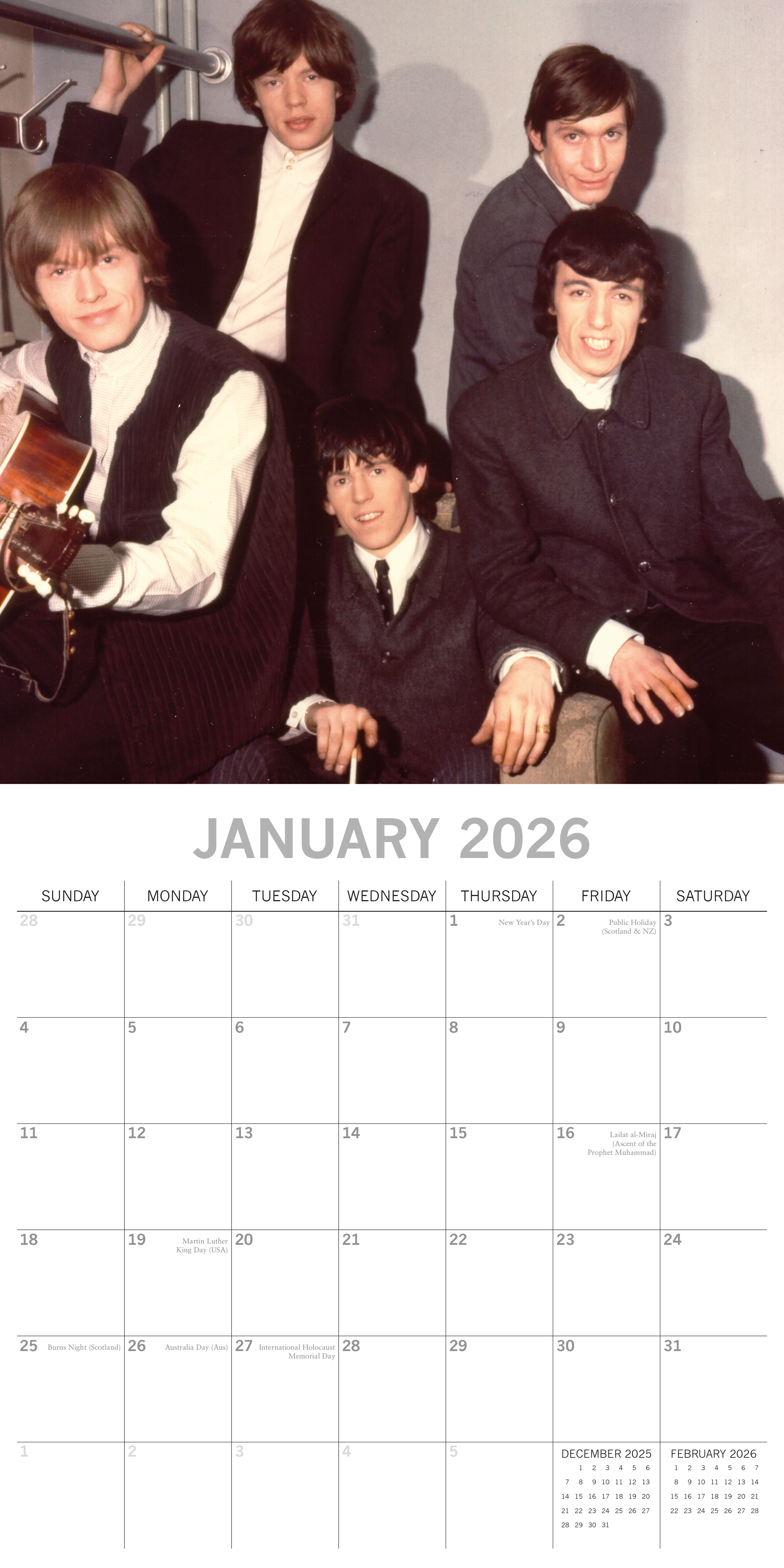 2026 Rolling Stones - Square Wall Calendar