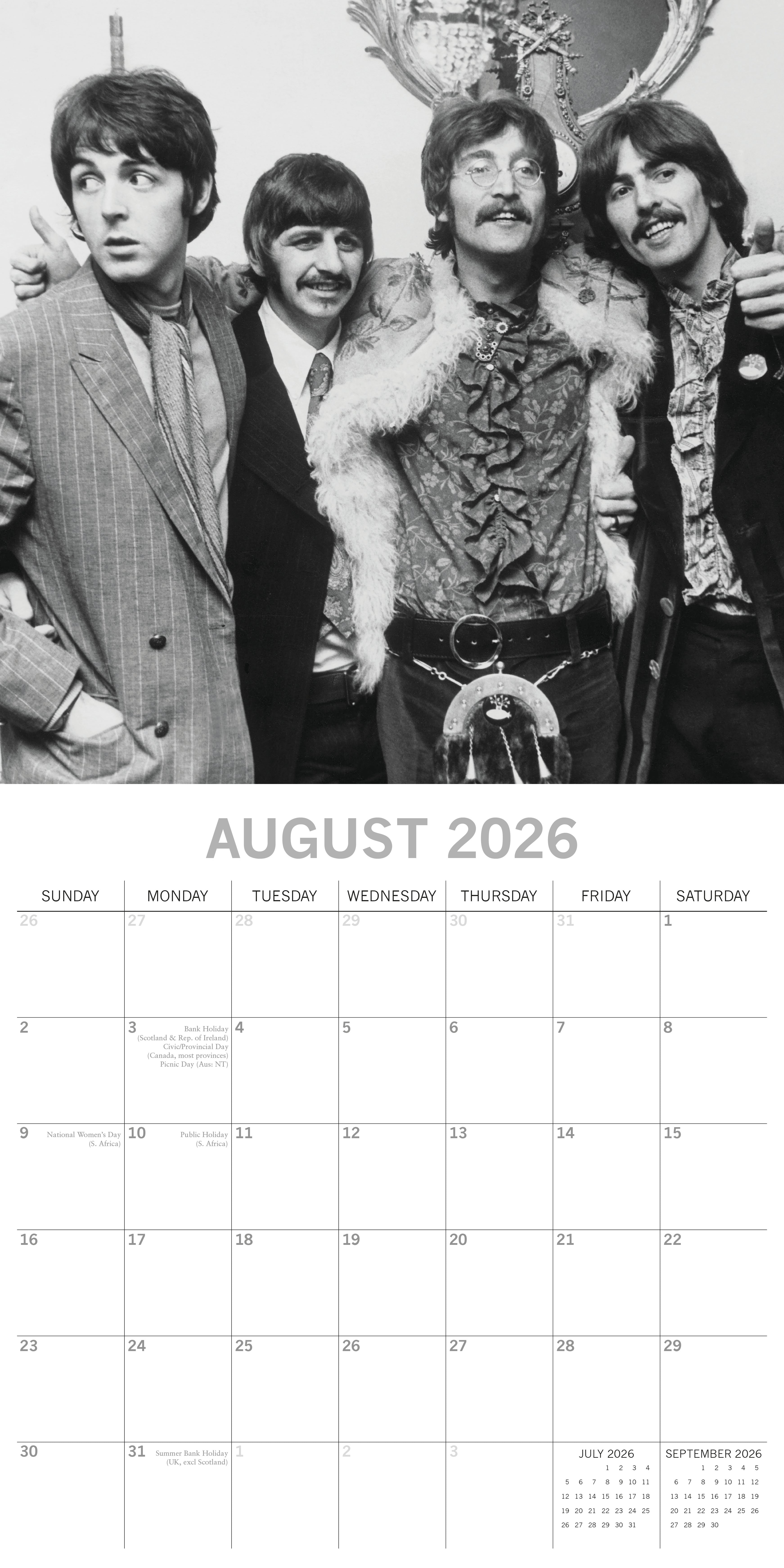 2026 The Beatles - Square Wall Calendar