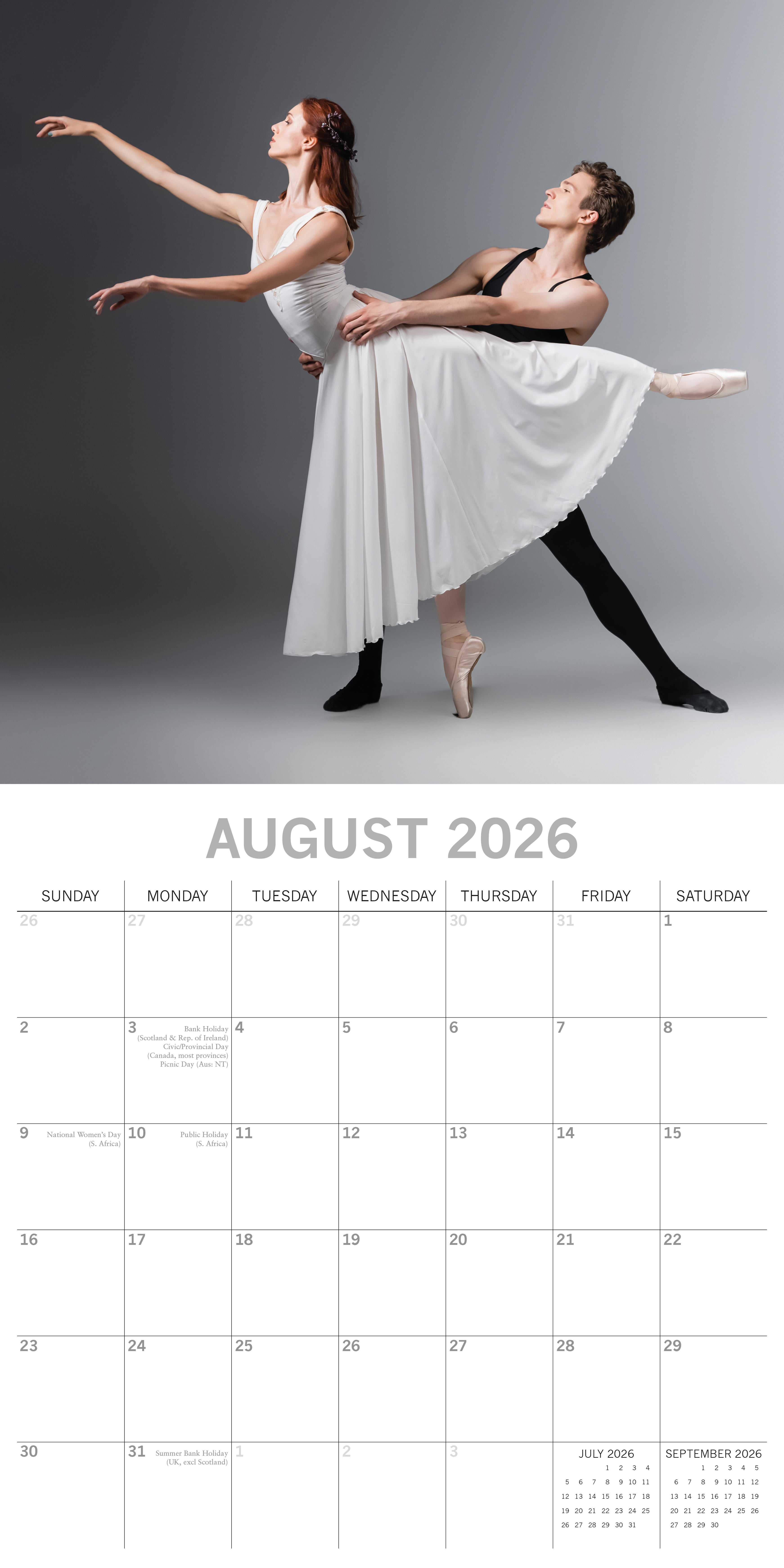 2026 Ballet - Square Wall Calendar