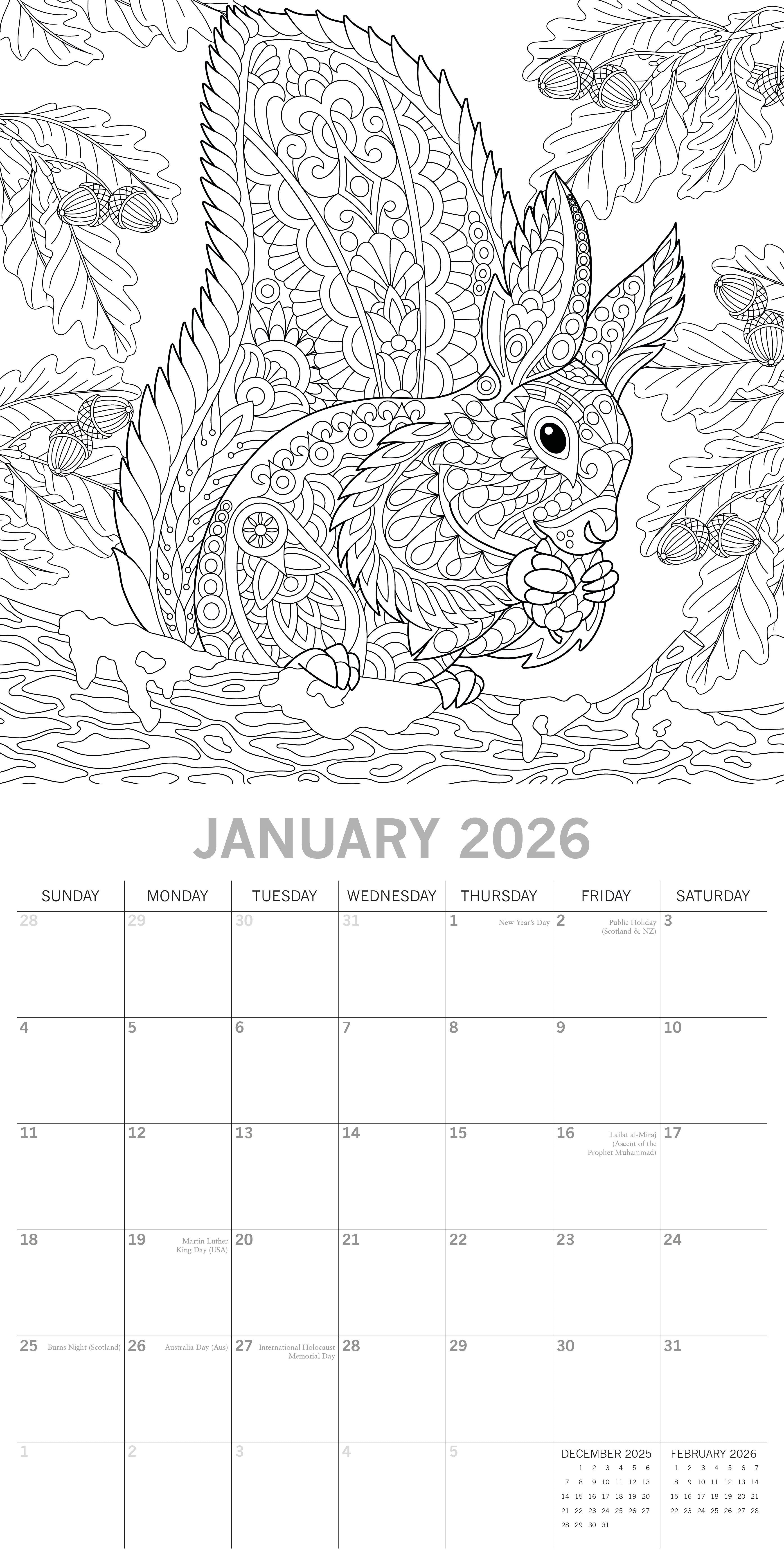 2026 Colouring - Square Wall Calendar