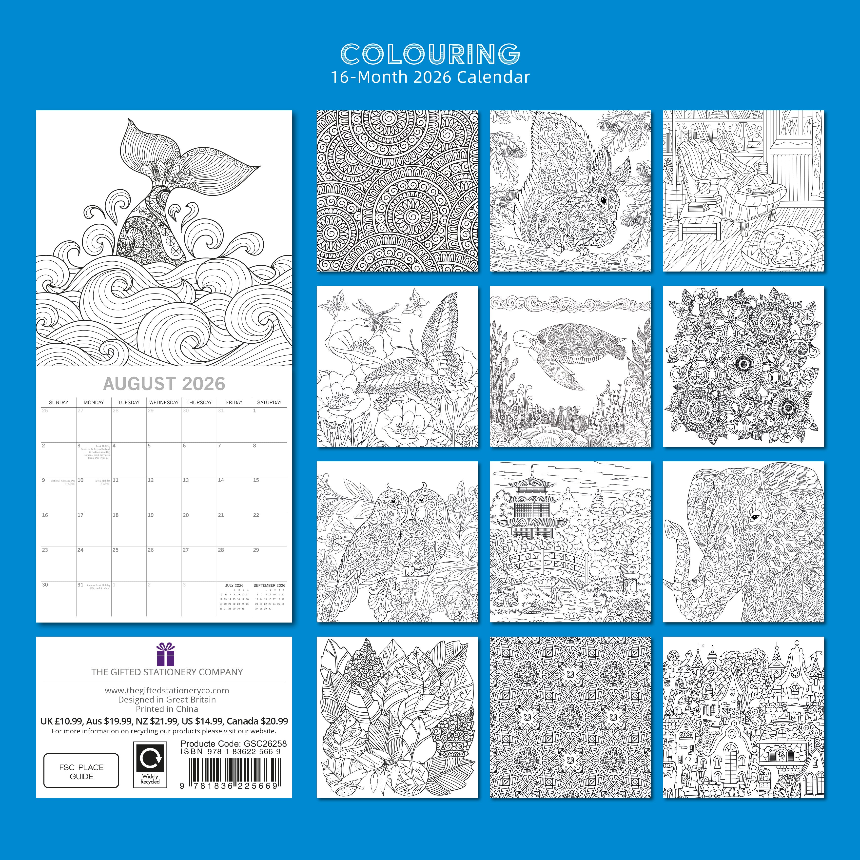 2026 Colouring - Square Wall Calendar