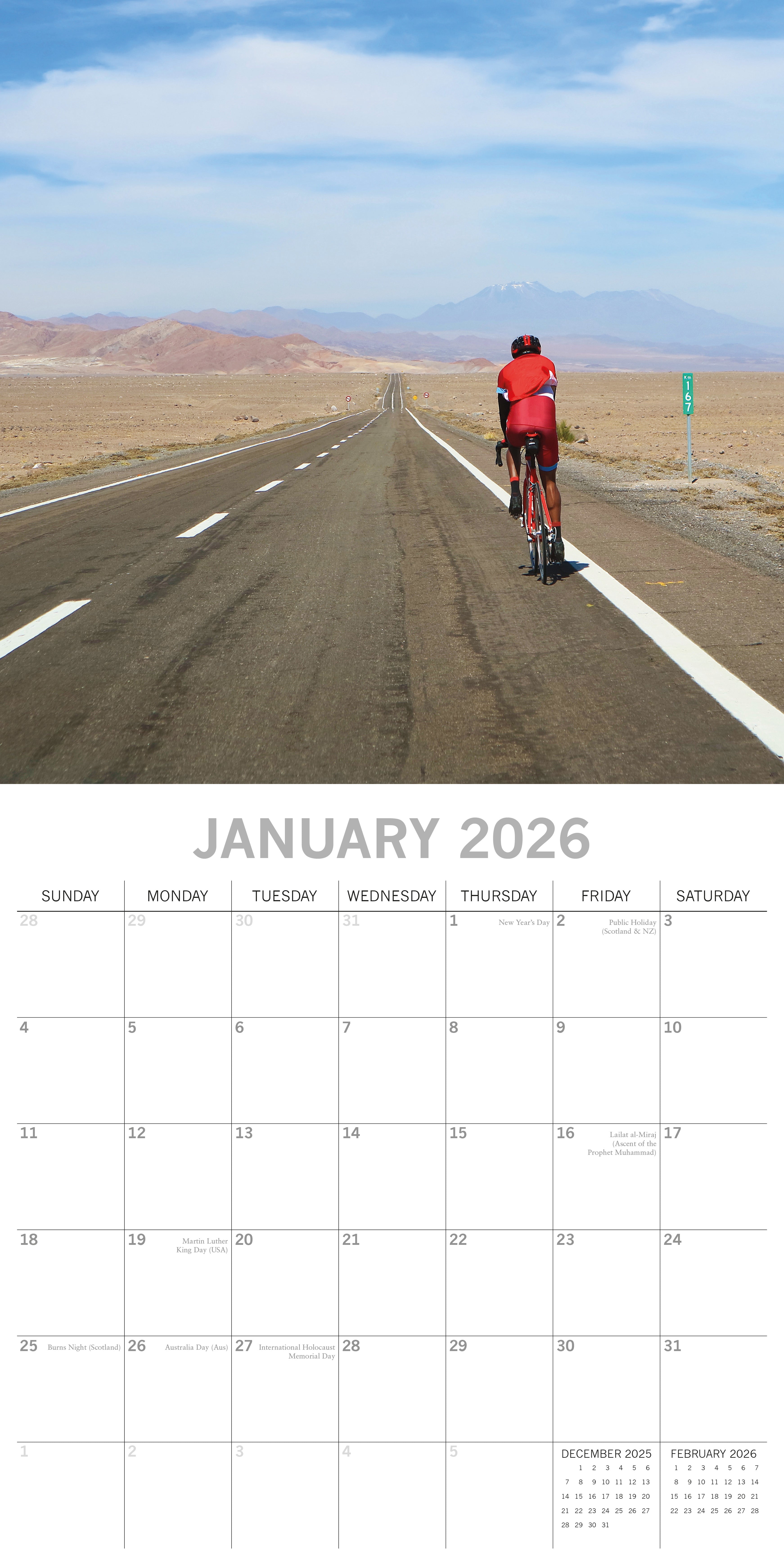 2026 Cycling - Square Wall Calendar