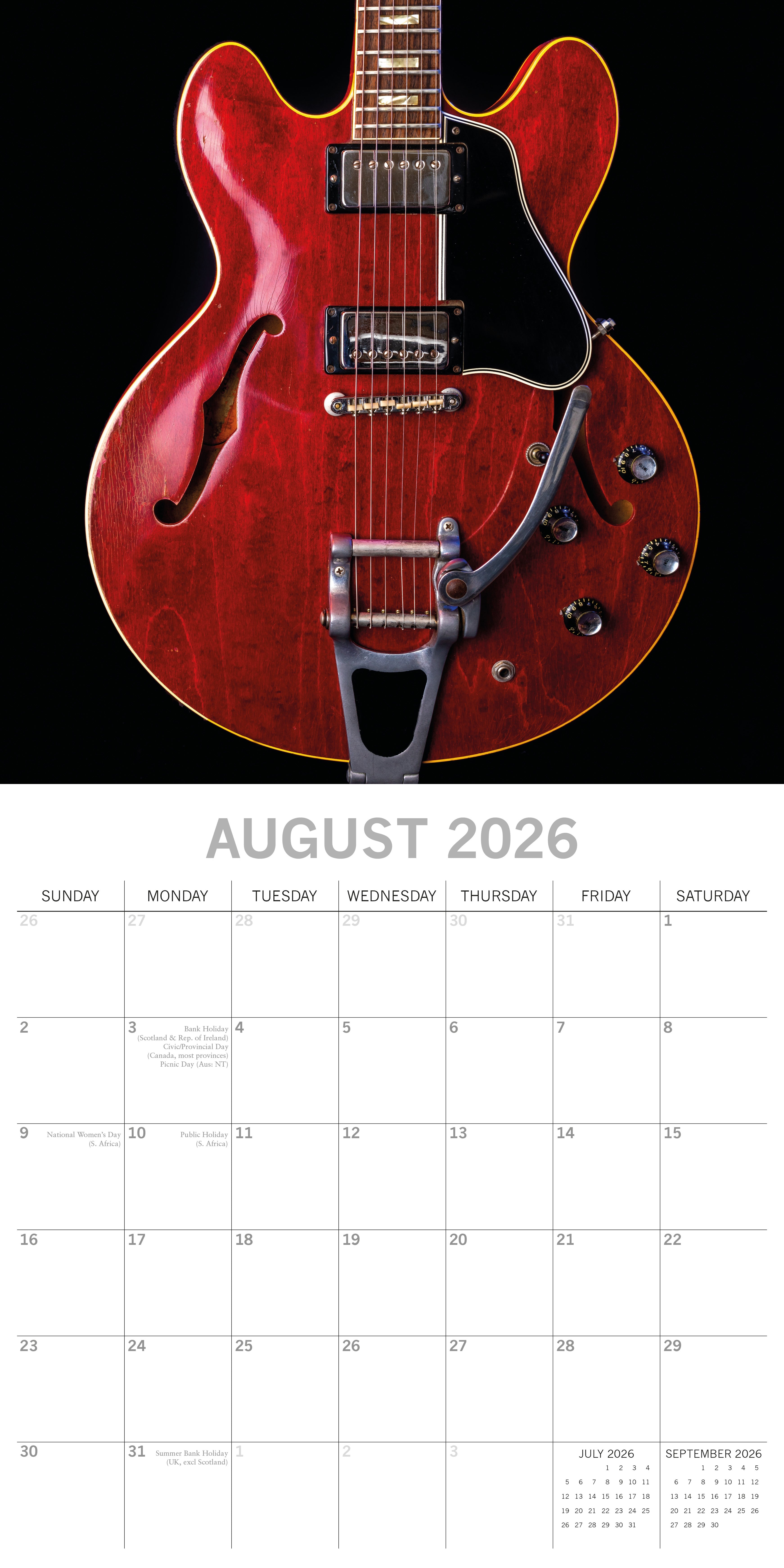2026 Iconic Guitars - Square Wall Calendar