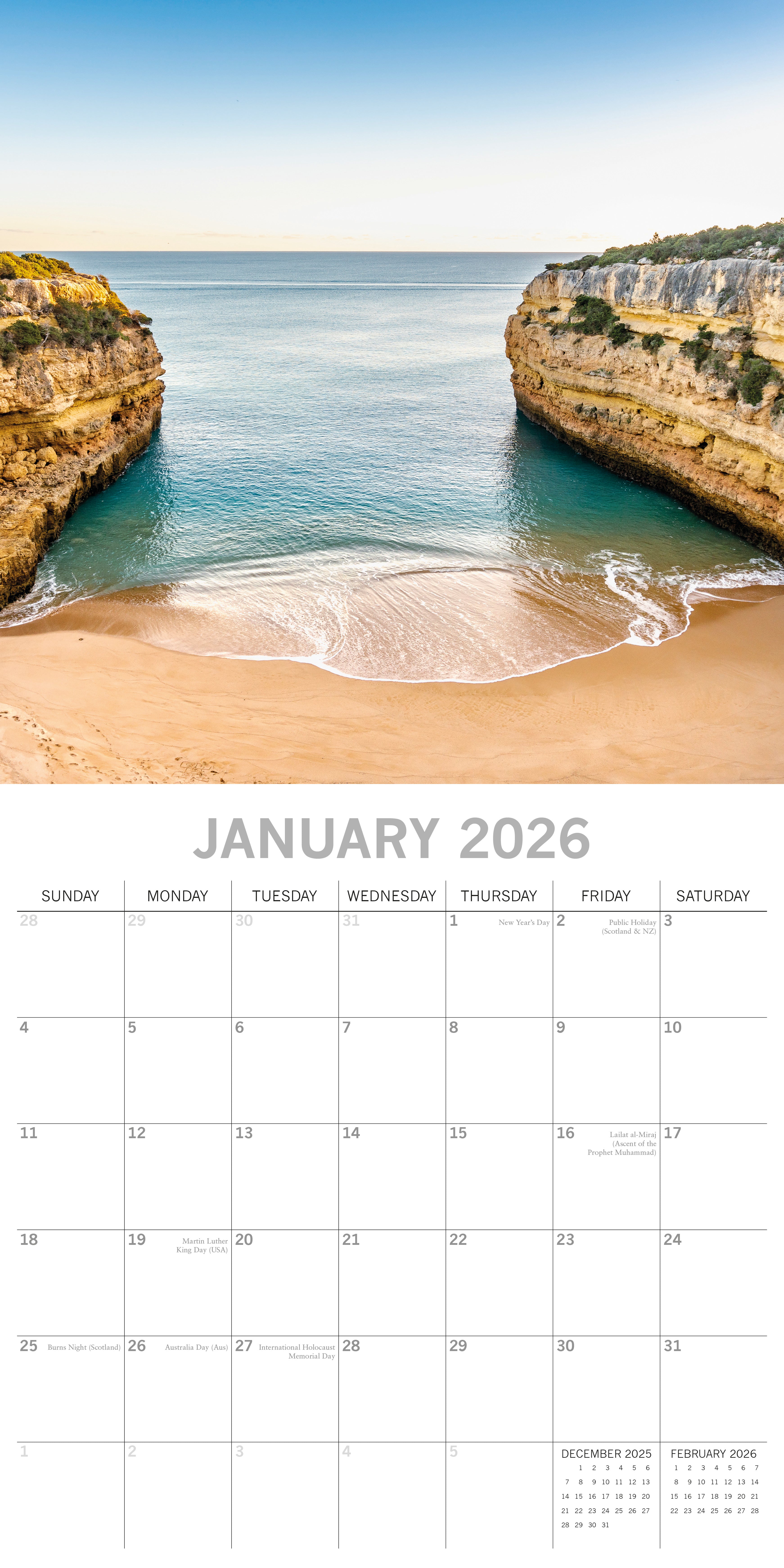 2026 Beaches - Square Wall Calendar