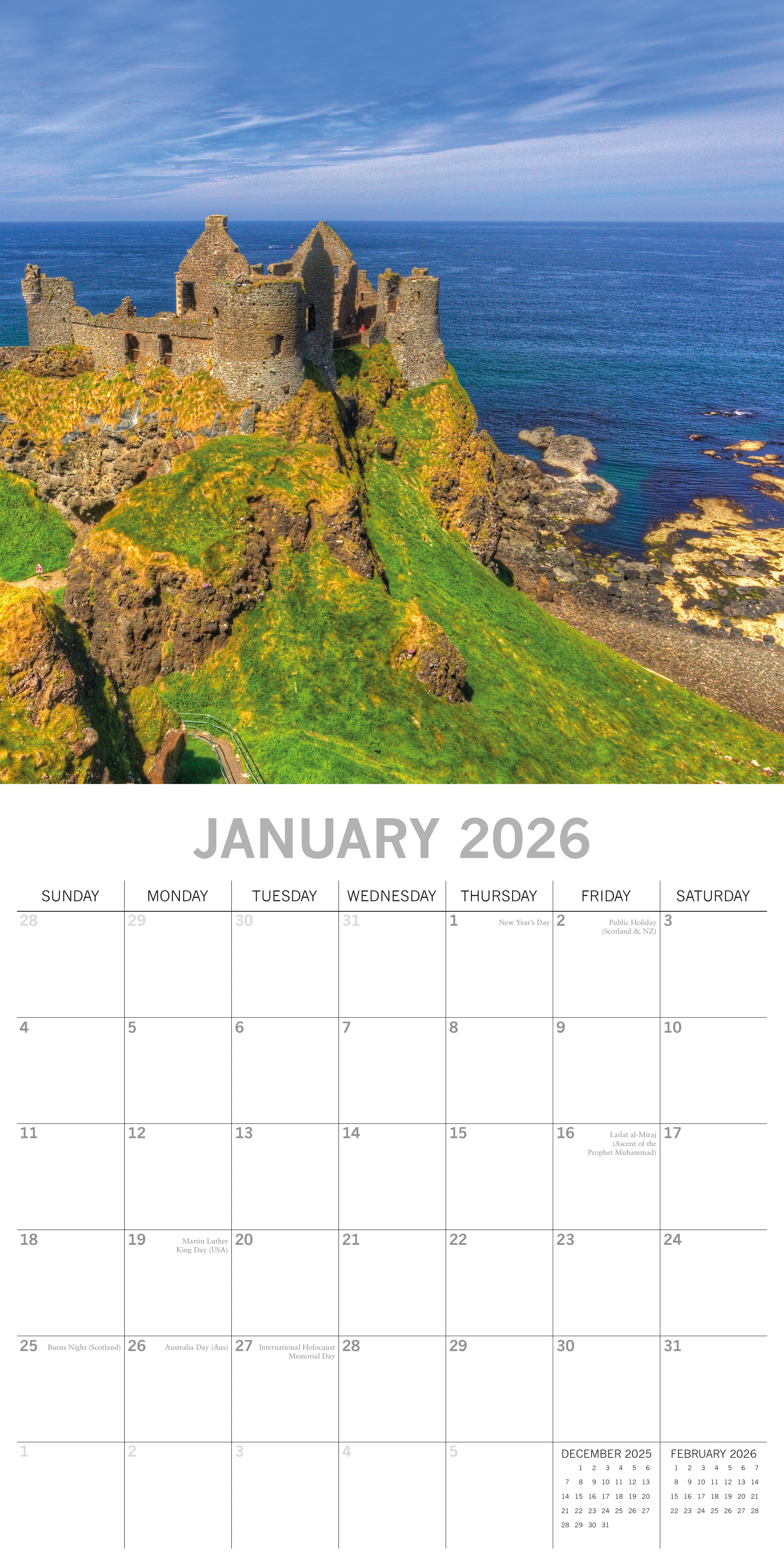 2026 Coastlines of Ireland - Square Wall Calendar