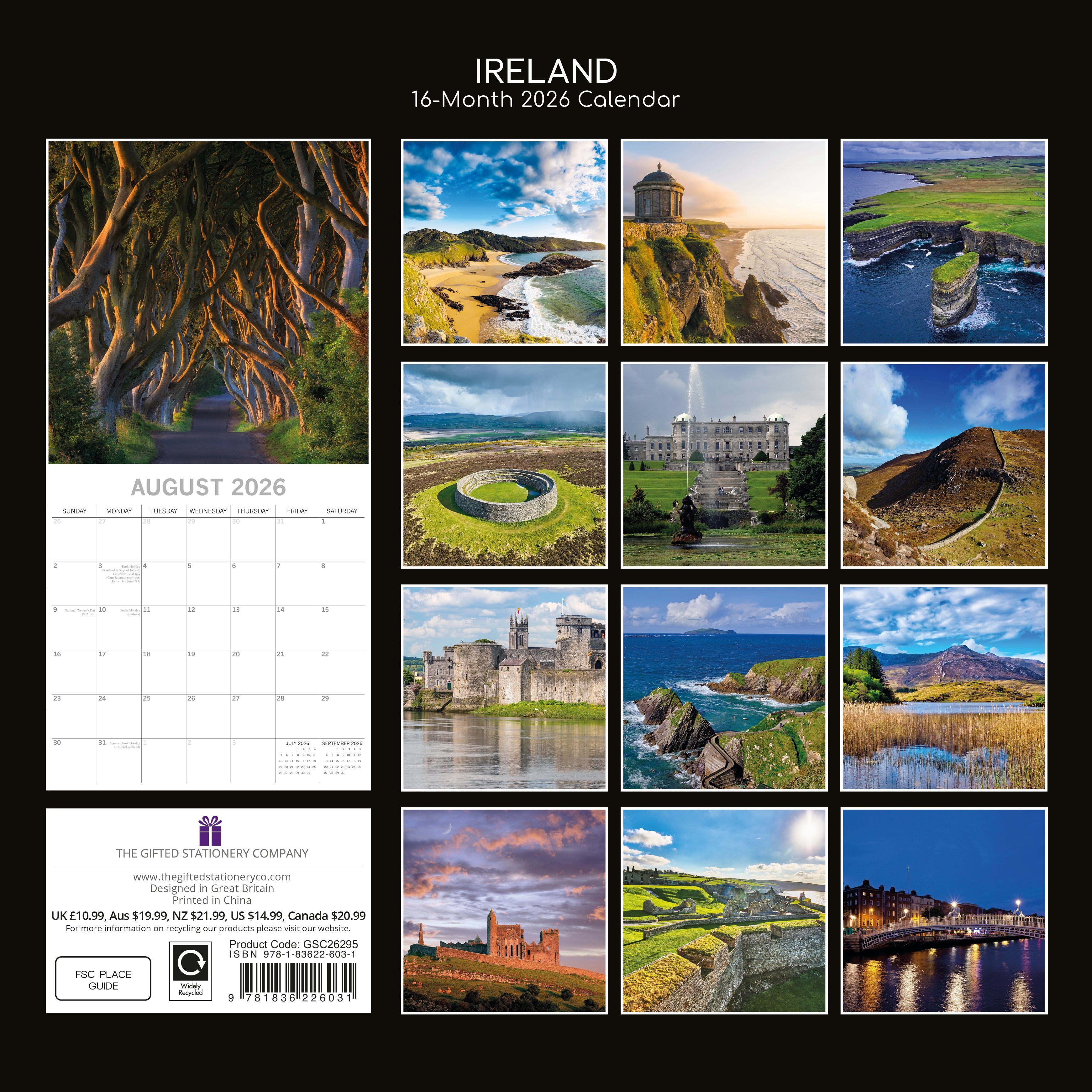 2026 Ireland - Square Wall Calendar