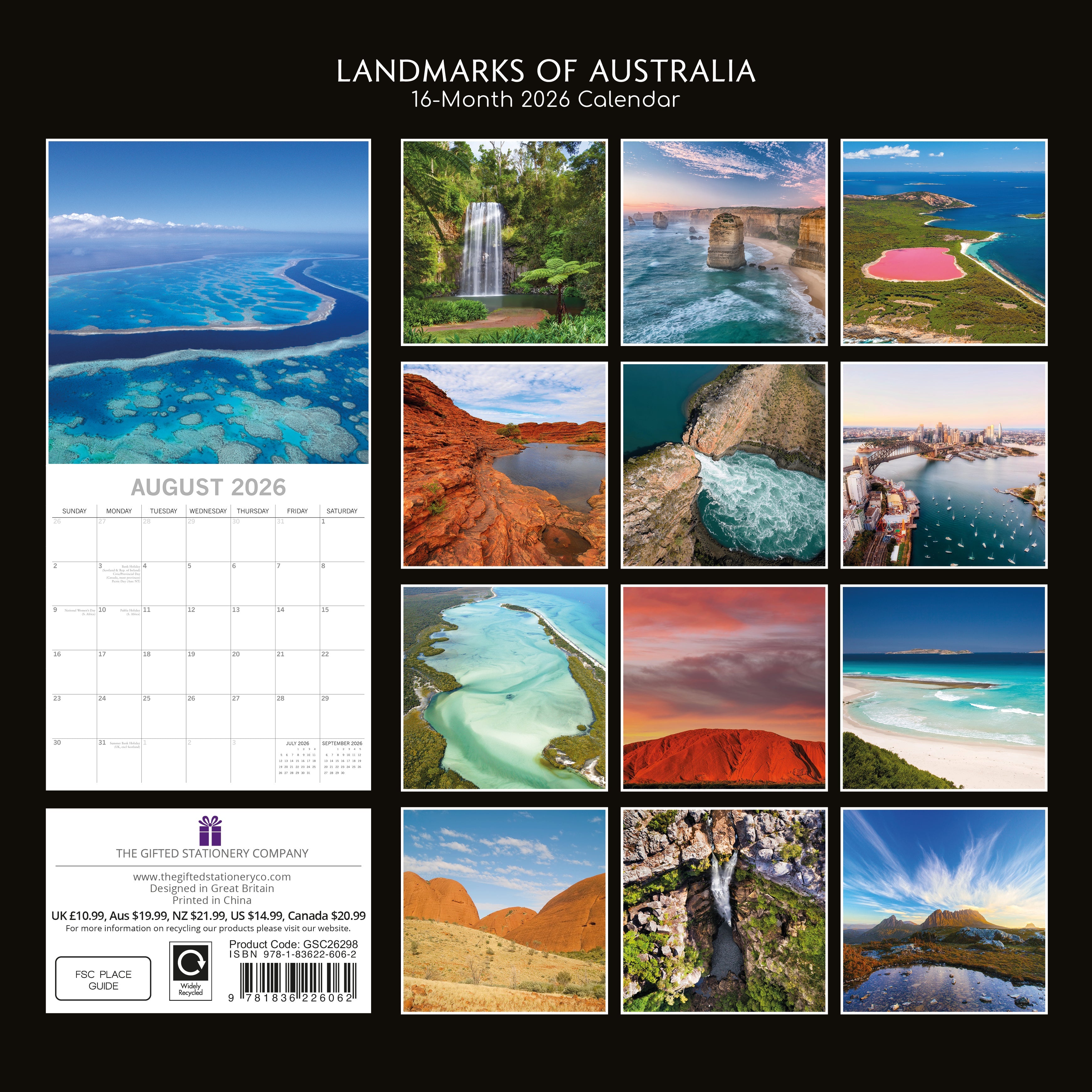 2026 Landmarks of Australia - Square Wall Calendar