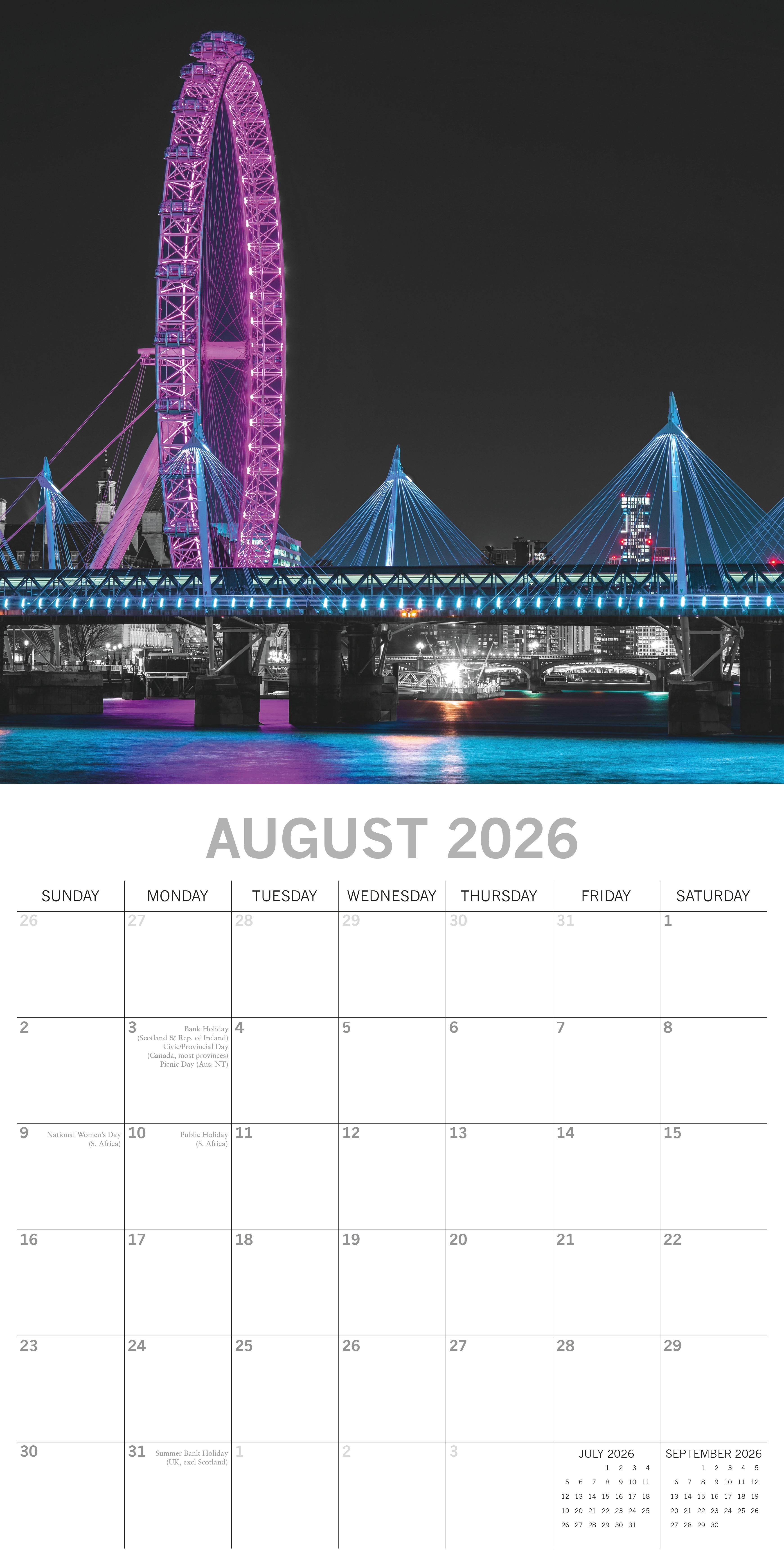 2026 London Limelight - Square Wall Calendar