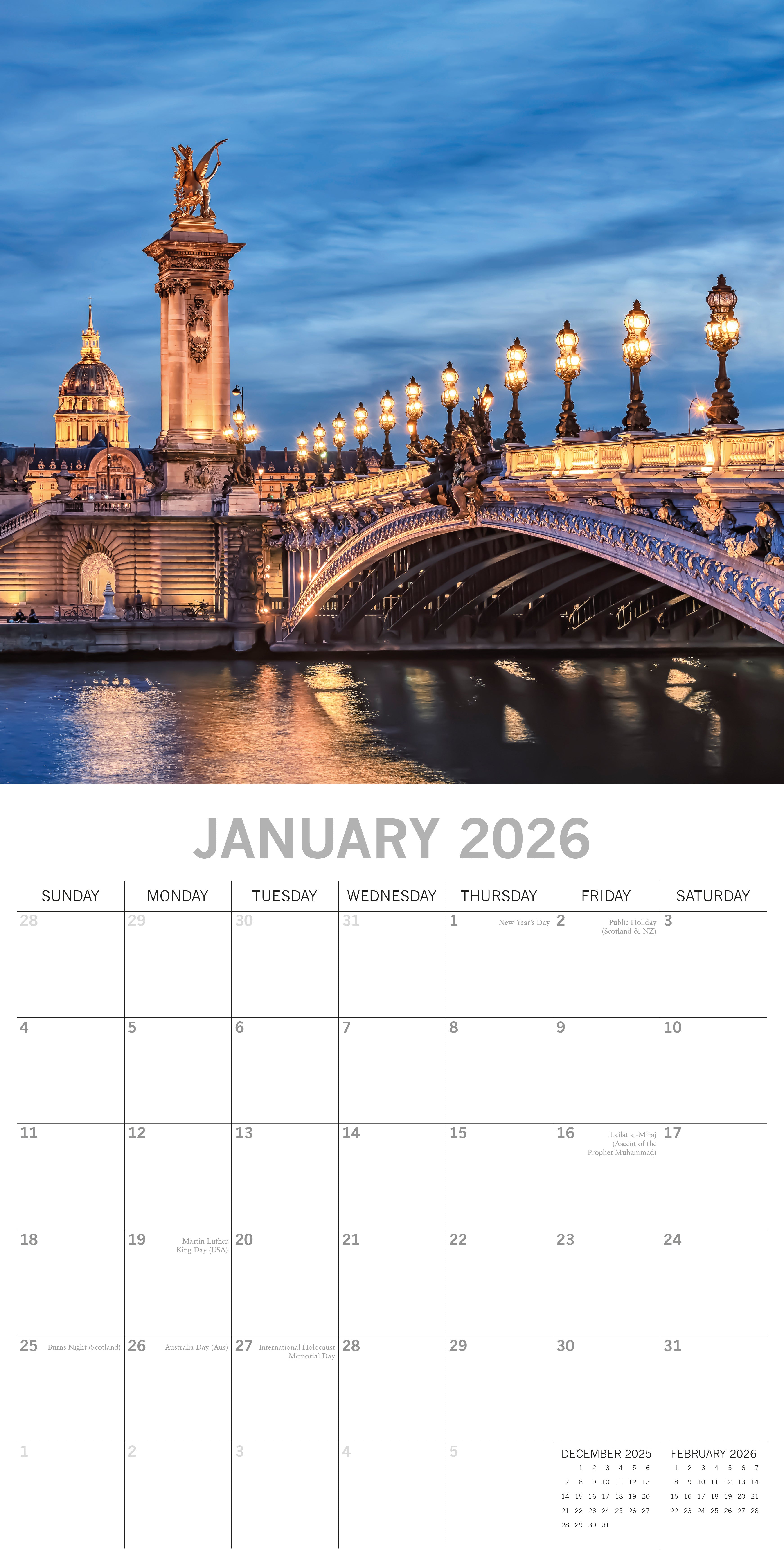 2026 Paris - Square Wall Calendar