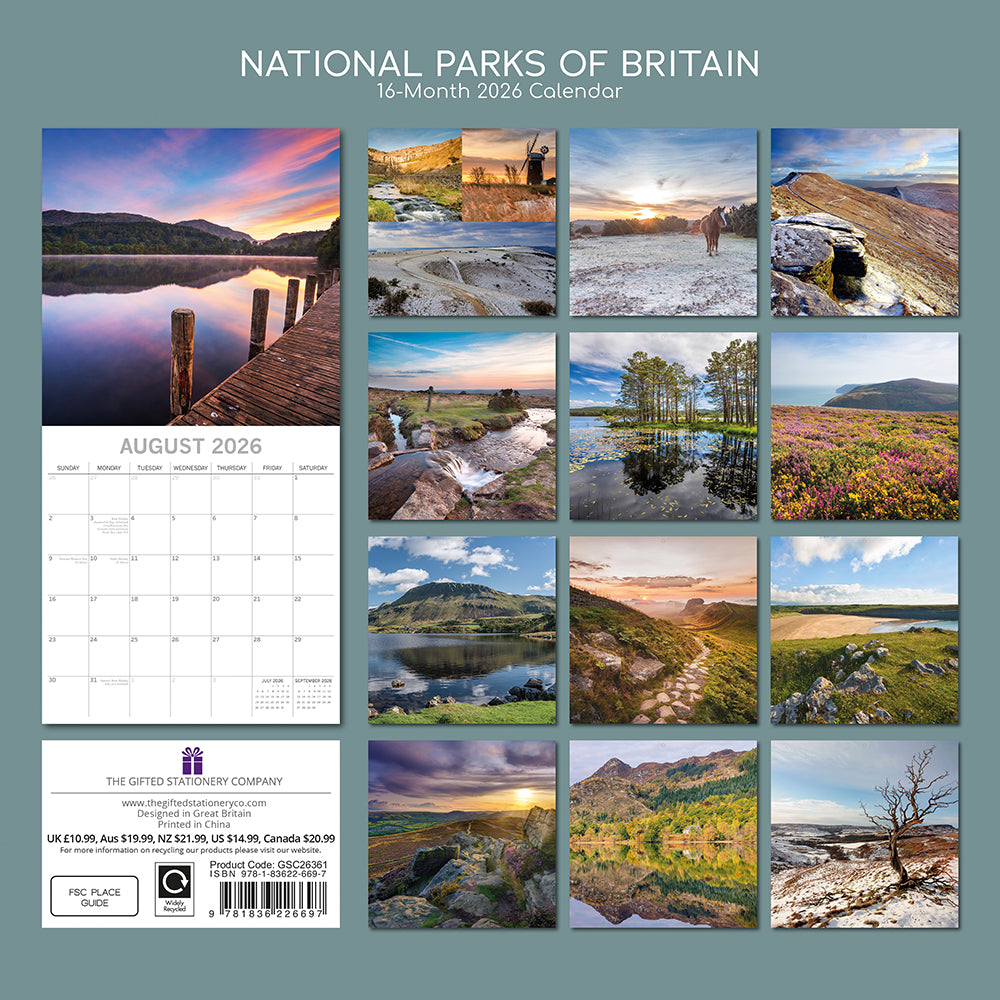 2026 National Parks of Britain - Square Wall Calendar
