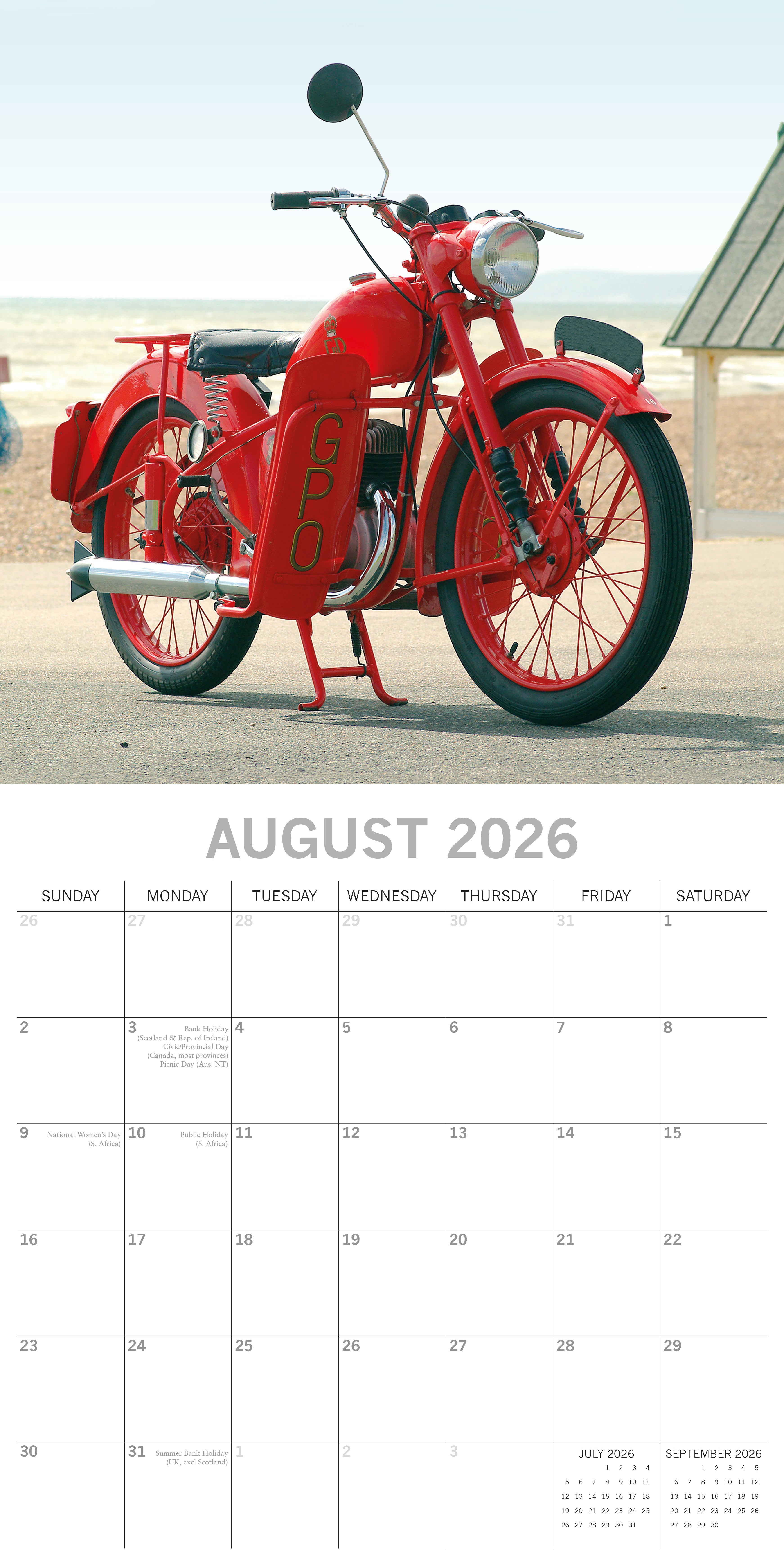 2026 Classic Bikes - Square Wall Calendar