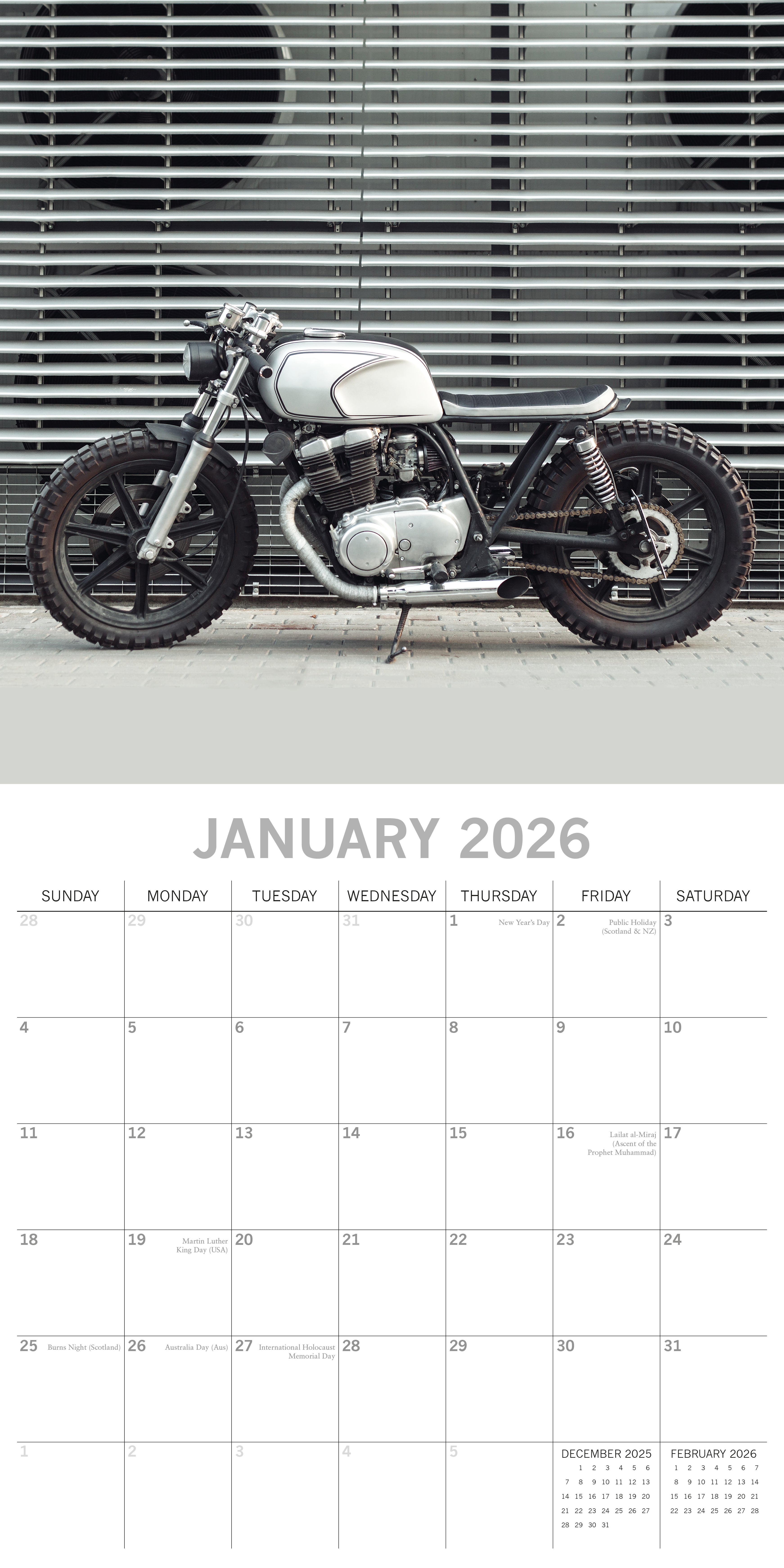 2026 Custom Bikes - Square Wall Calendar