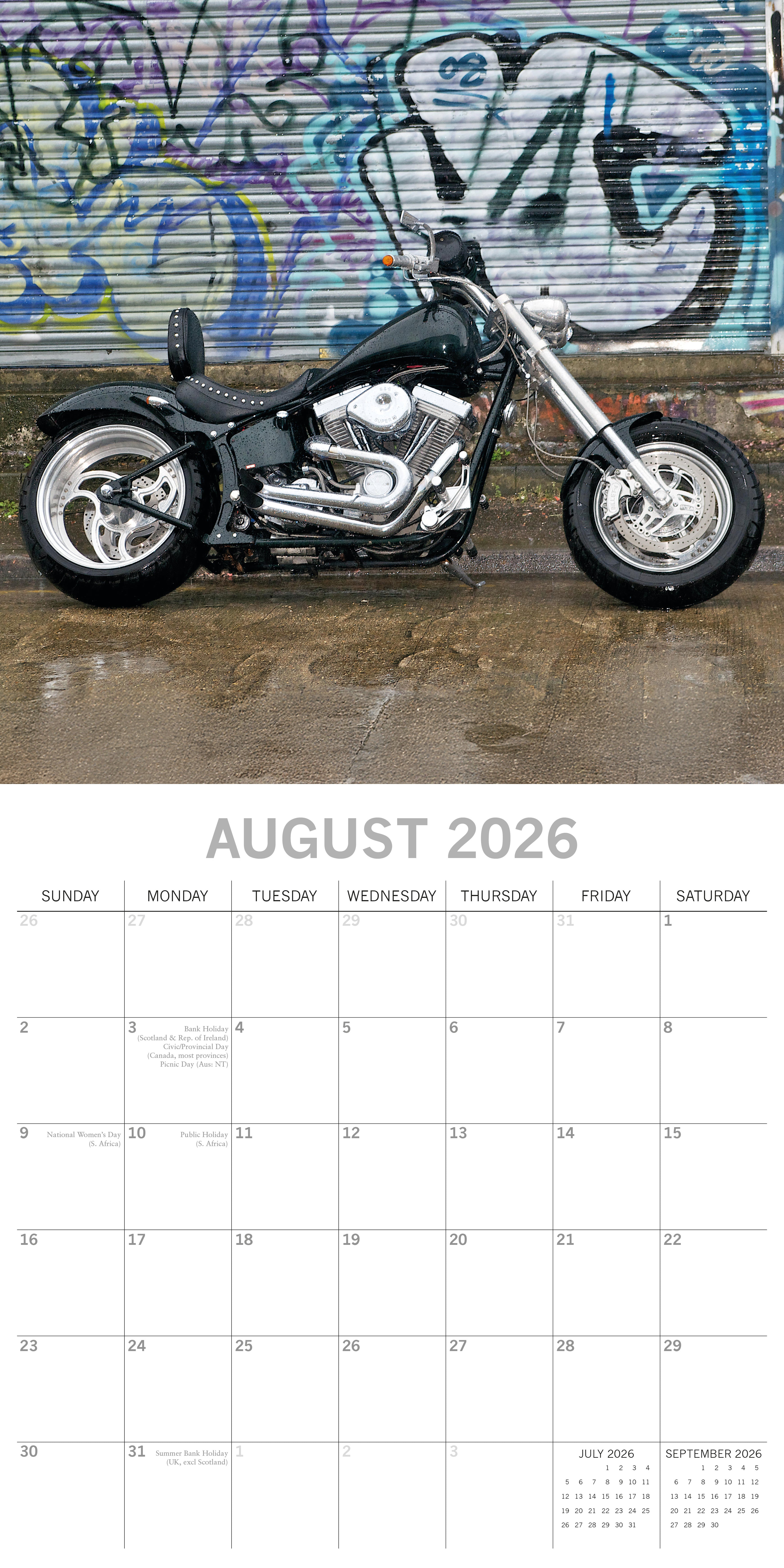 2026 Custom Bikes - Square Wall Calendar