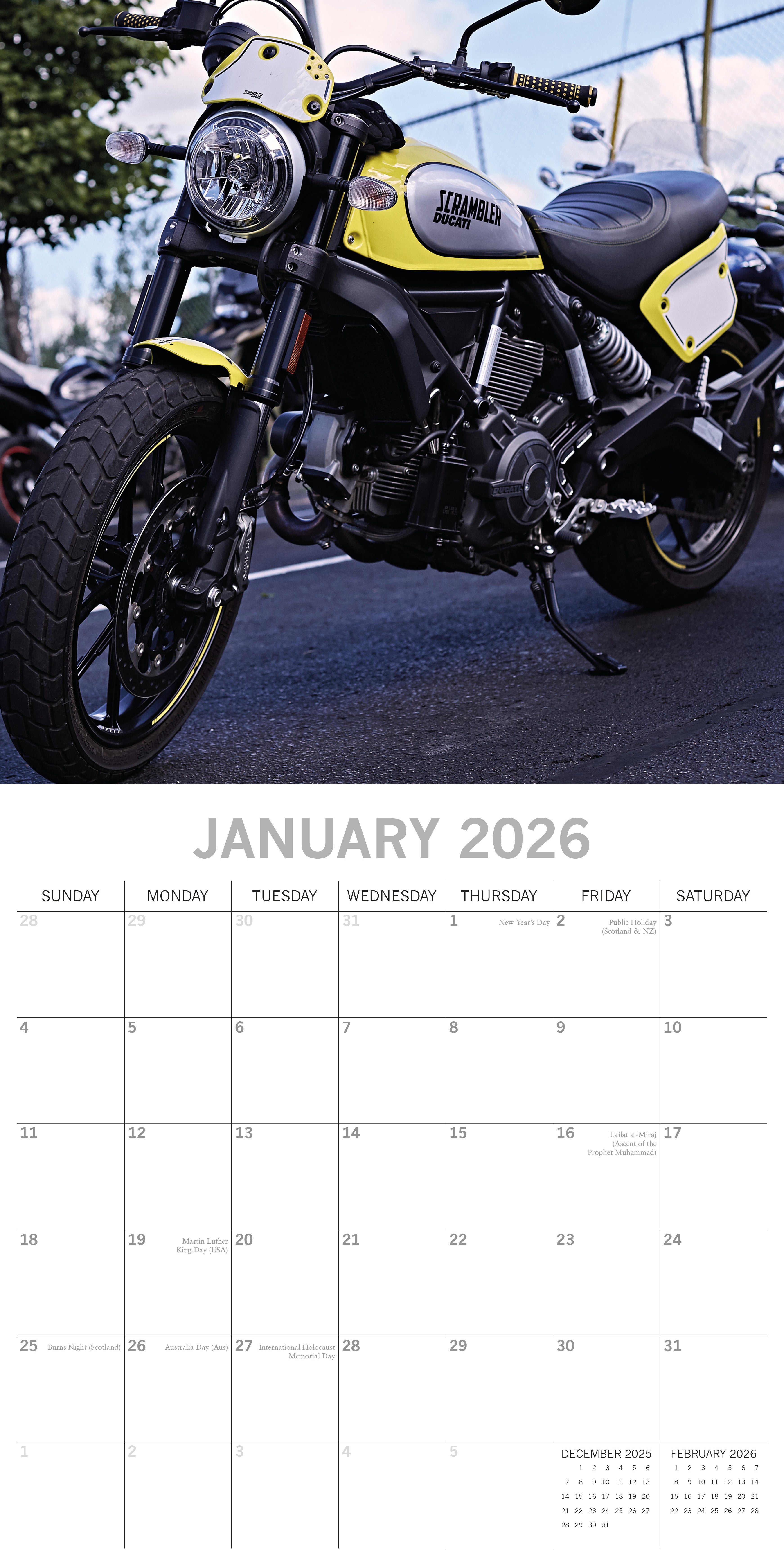 2026 Retro Motorbikes - Square Wall Calendar