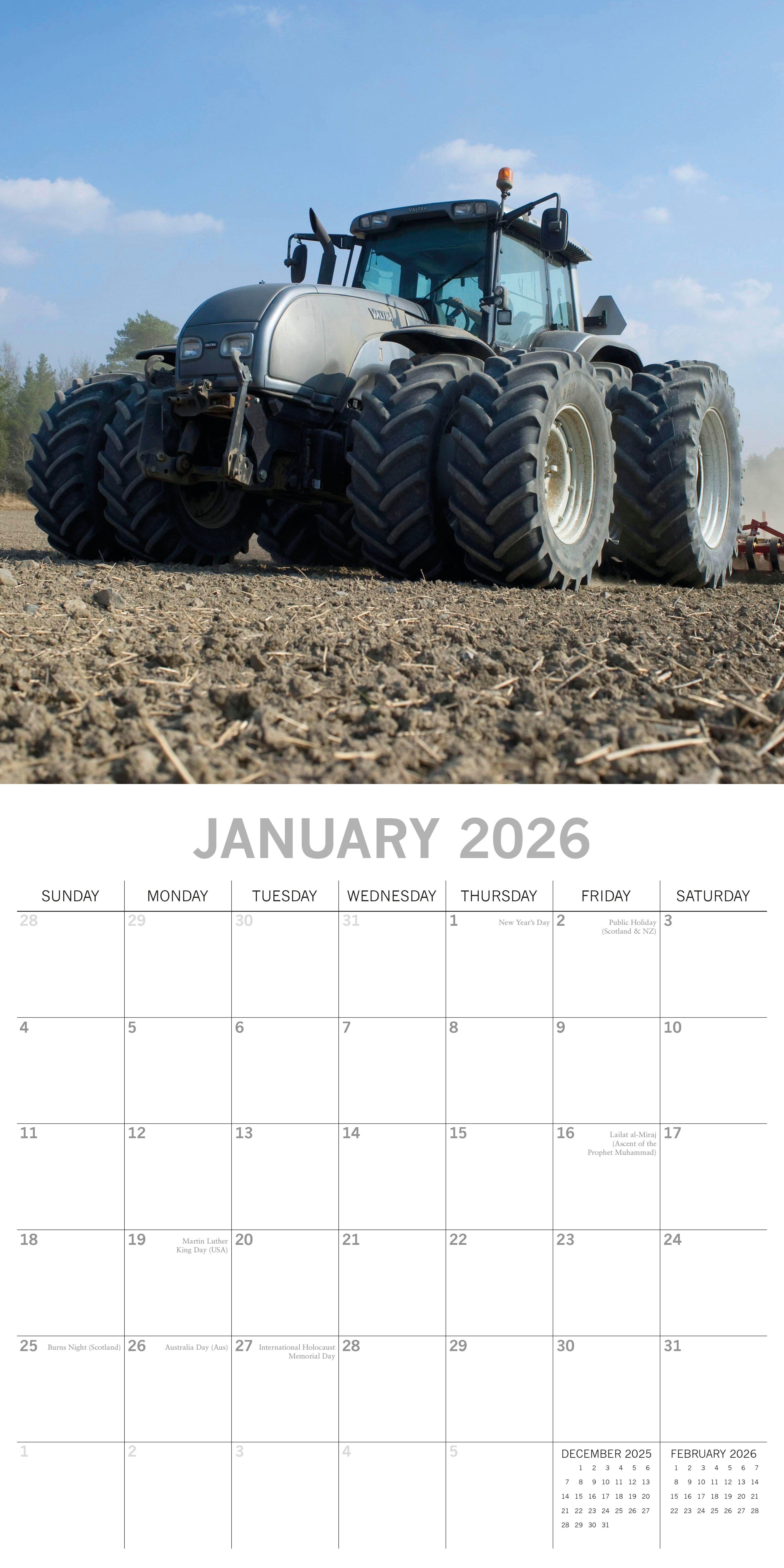 2026 Tractors - Square Wall Calendar