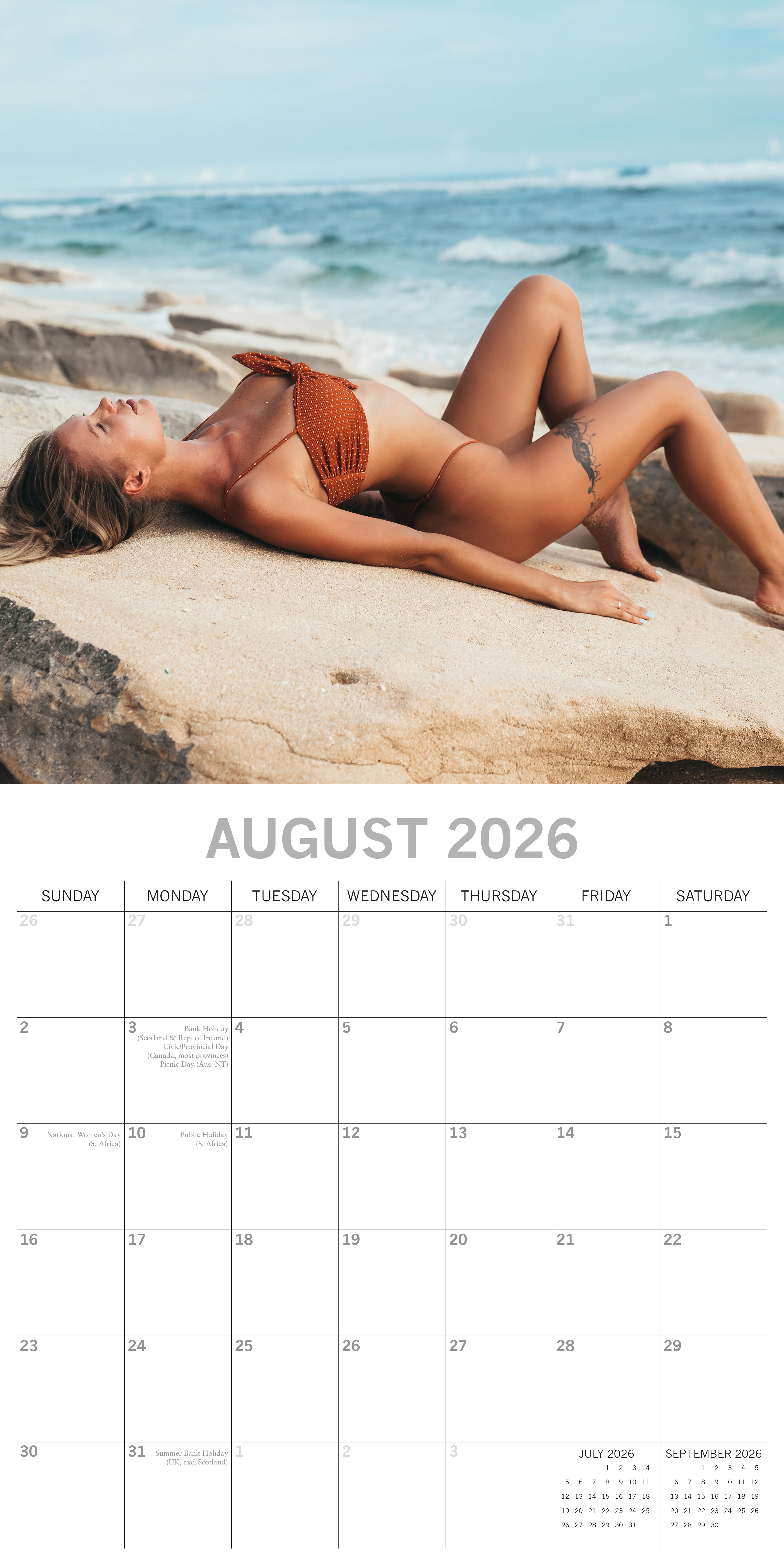 2026 Beach Babes - Square Wall Calendar