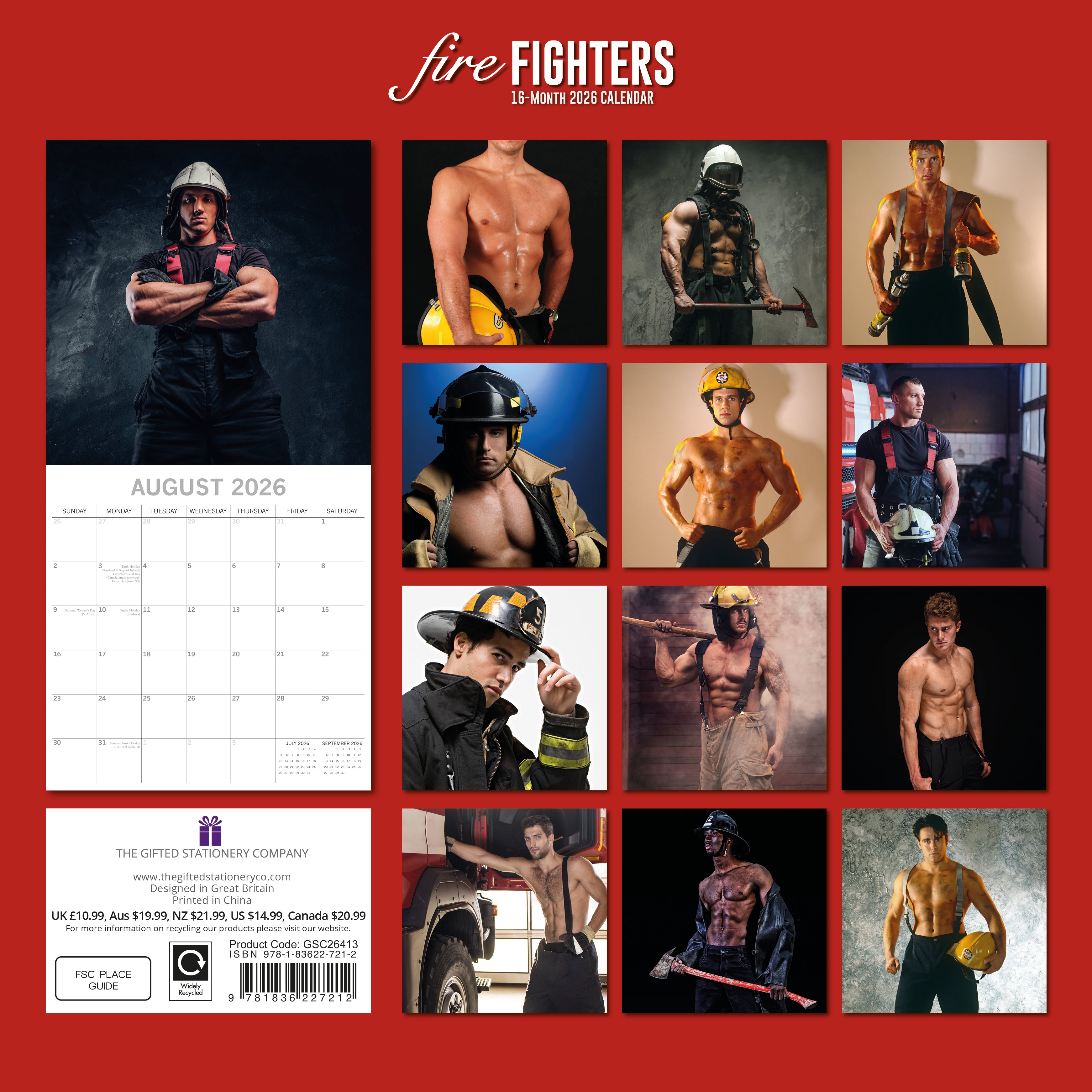 2026 Firefighters - Square Wall Calendar