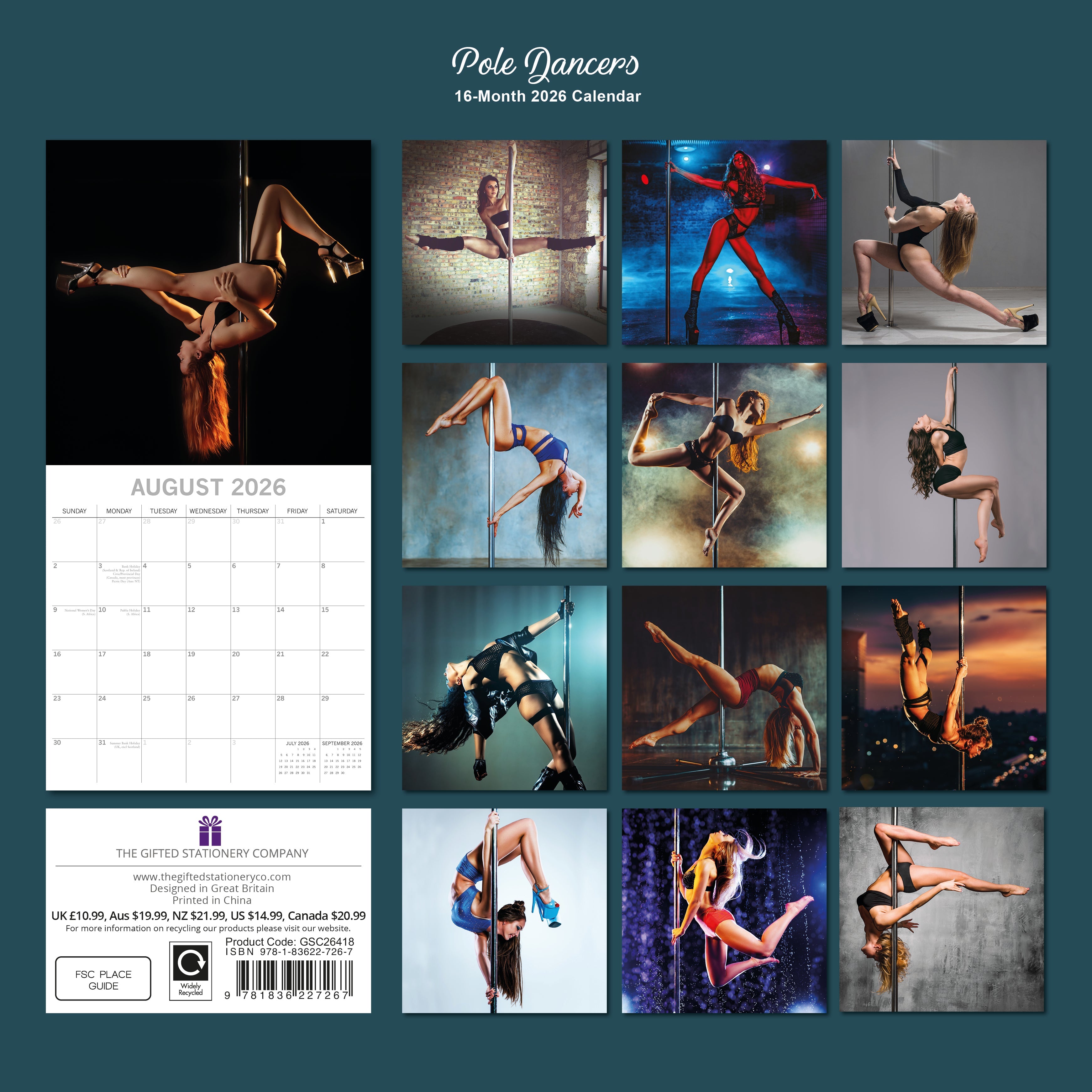 2026 Pole Dancers - Square Wall Calendar