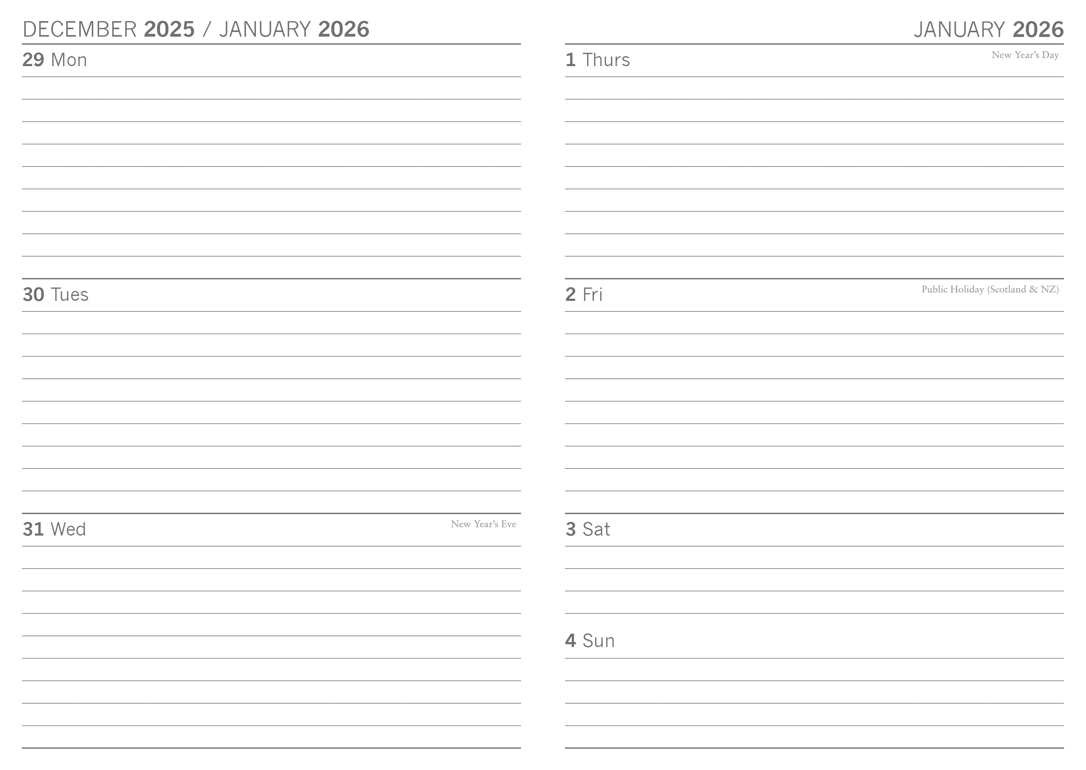 2026 Hokusai - Weekly Diary/Planner