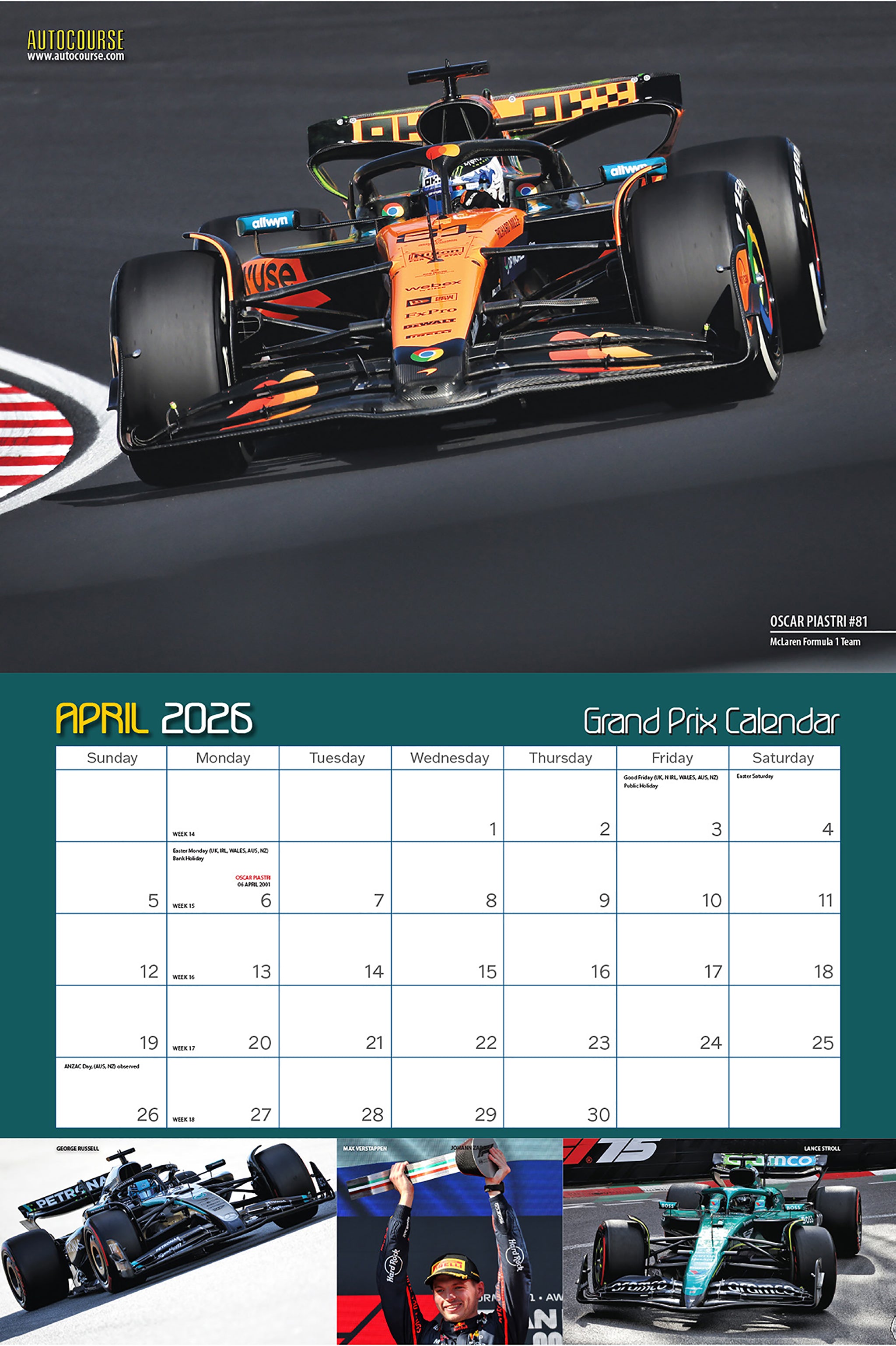 2026 Autocourse Grand Prix - Deluxe Wall Calendar