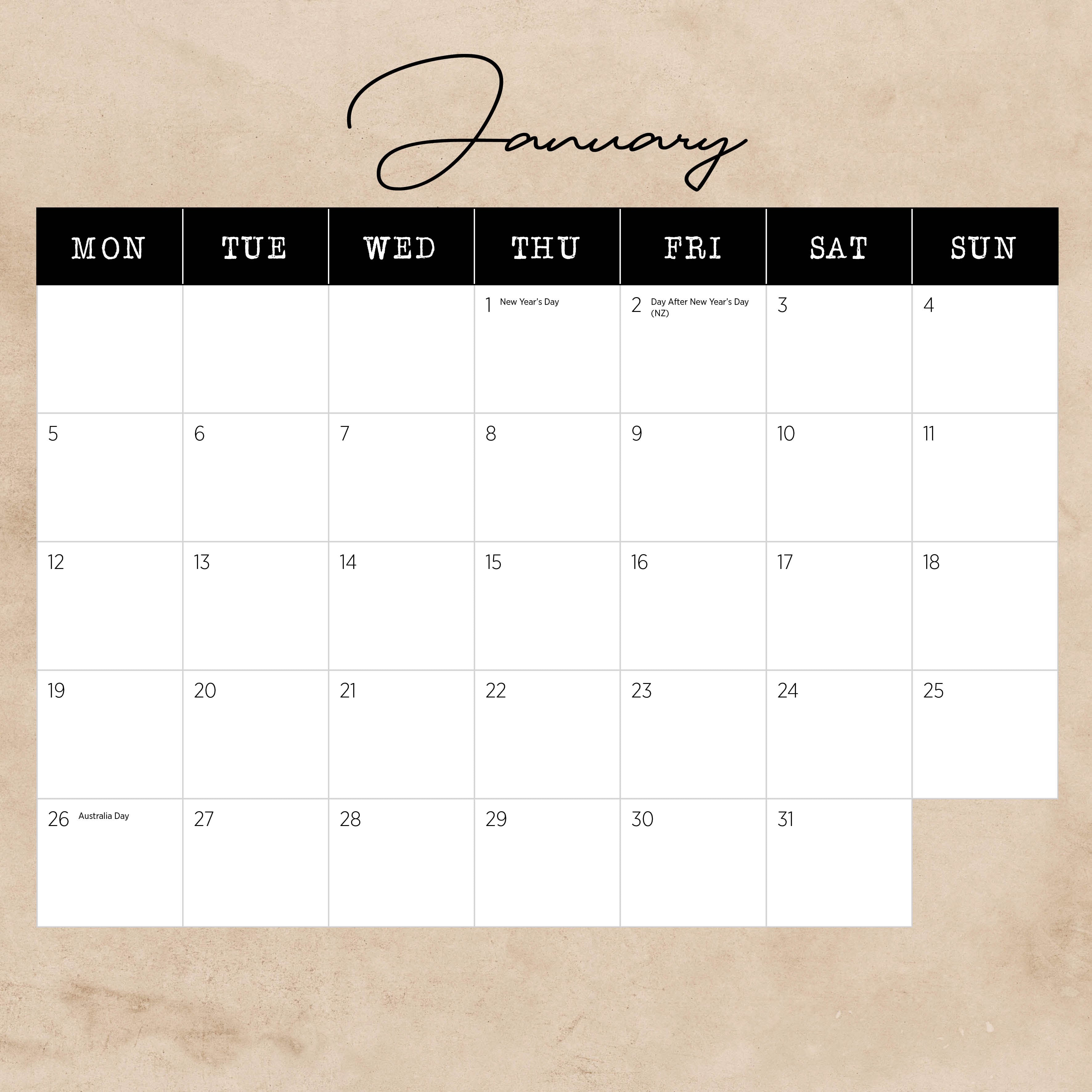 2026 19th Century Australia - Square Wall Calendar