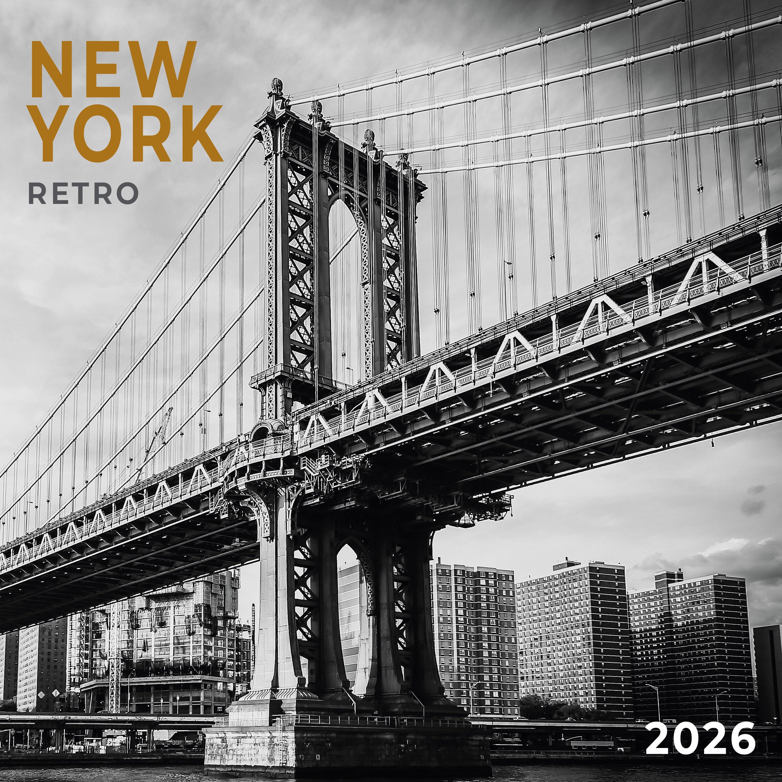 2026 New York Retro - Square Wall Calendar