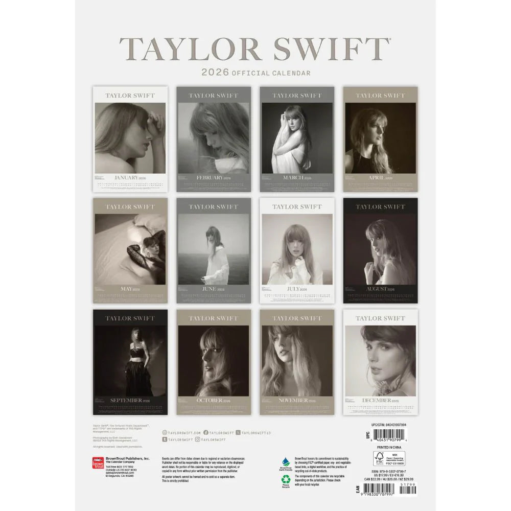 2026 Taylor Swift - A3 Wall Calendar
