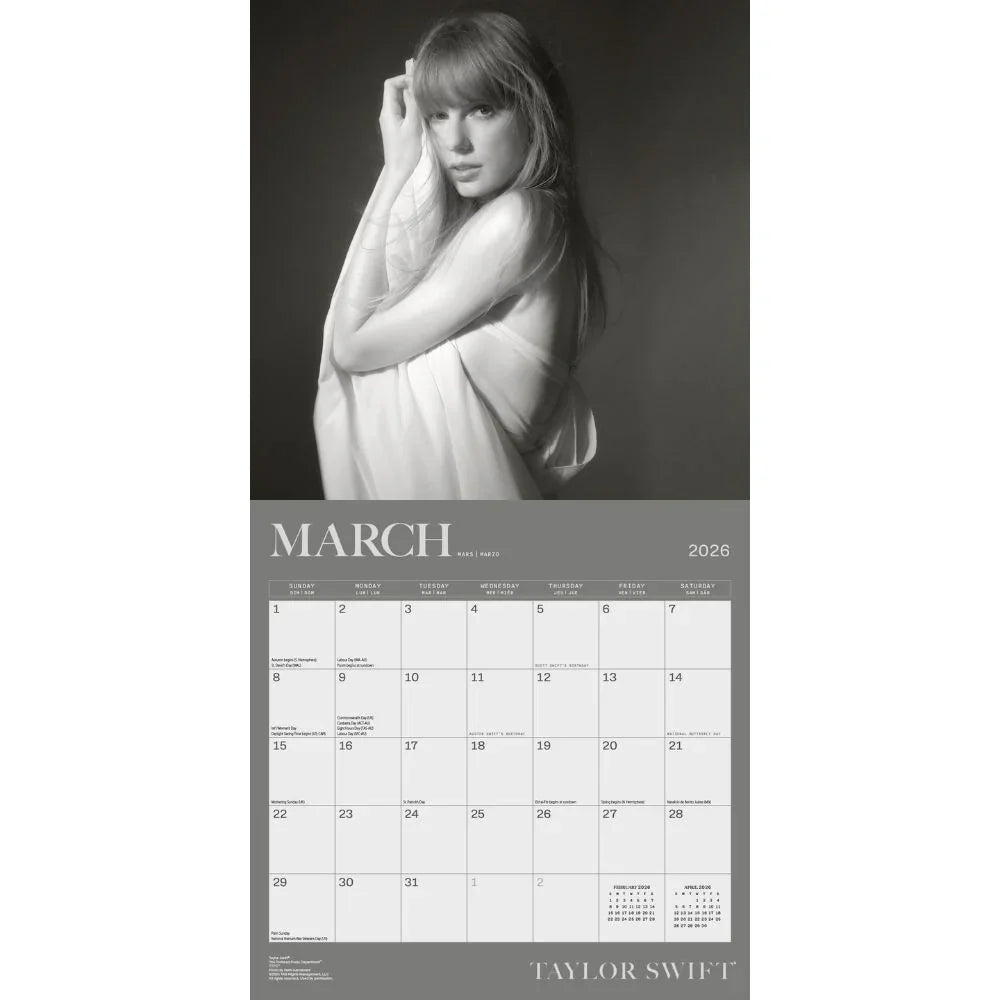 2026 Taylor Swift - Square Wall Calendar