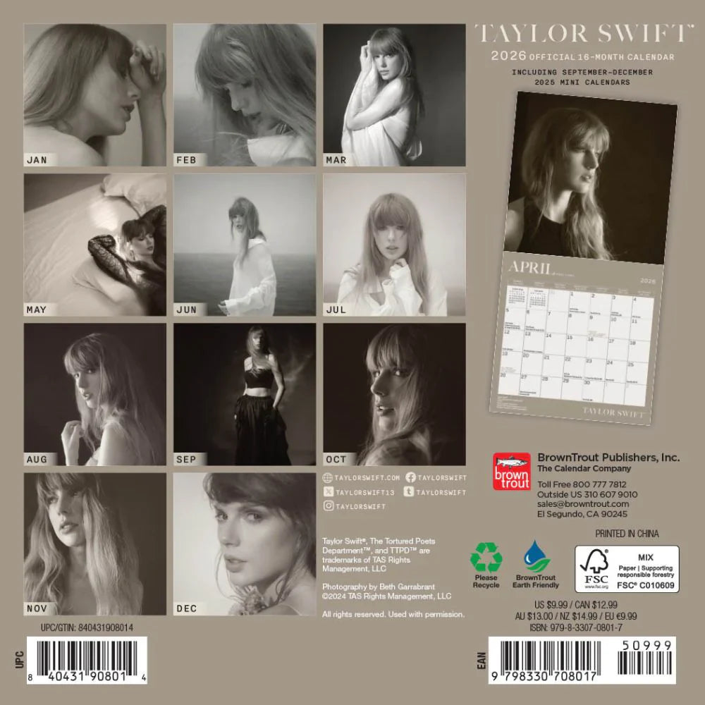 2026 Taylor Swift - Mini Wall Calendar