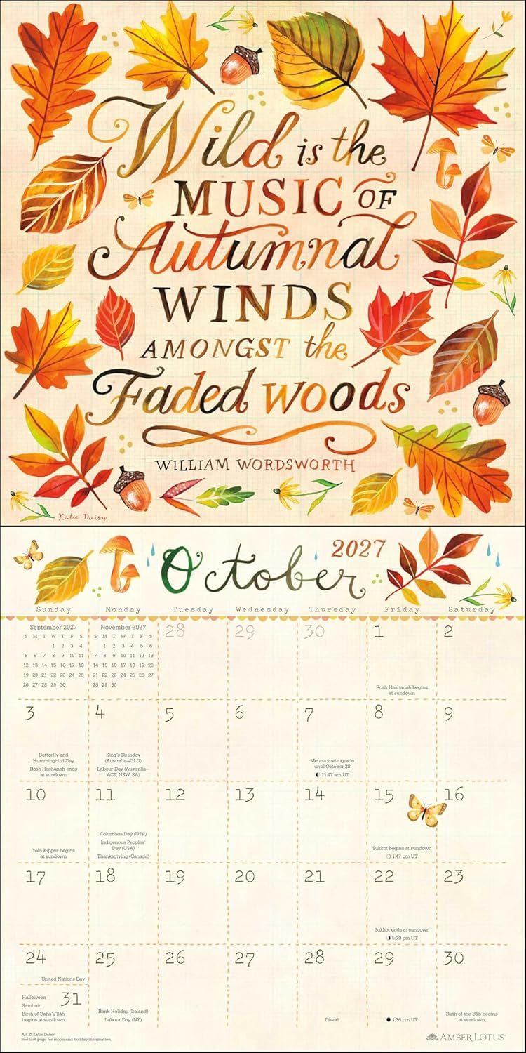 2027 Katie Daisy: Hello Wildflower - Square Wall Calendar