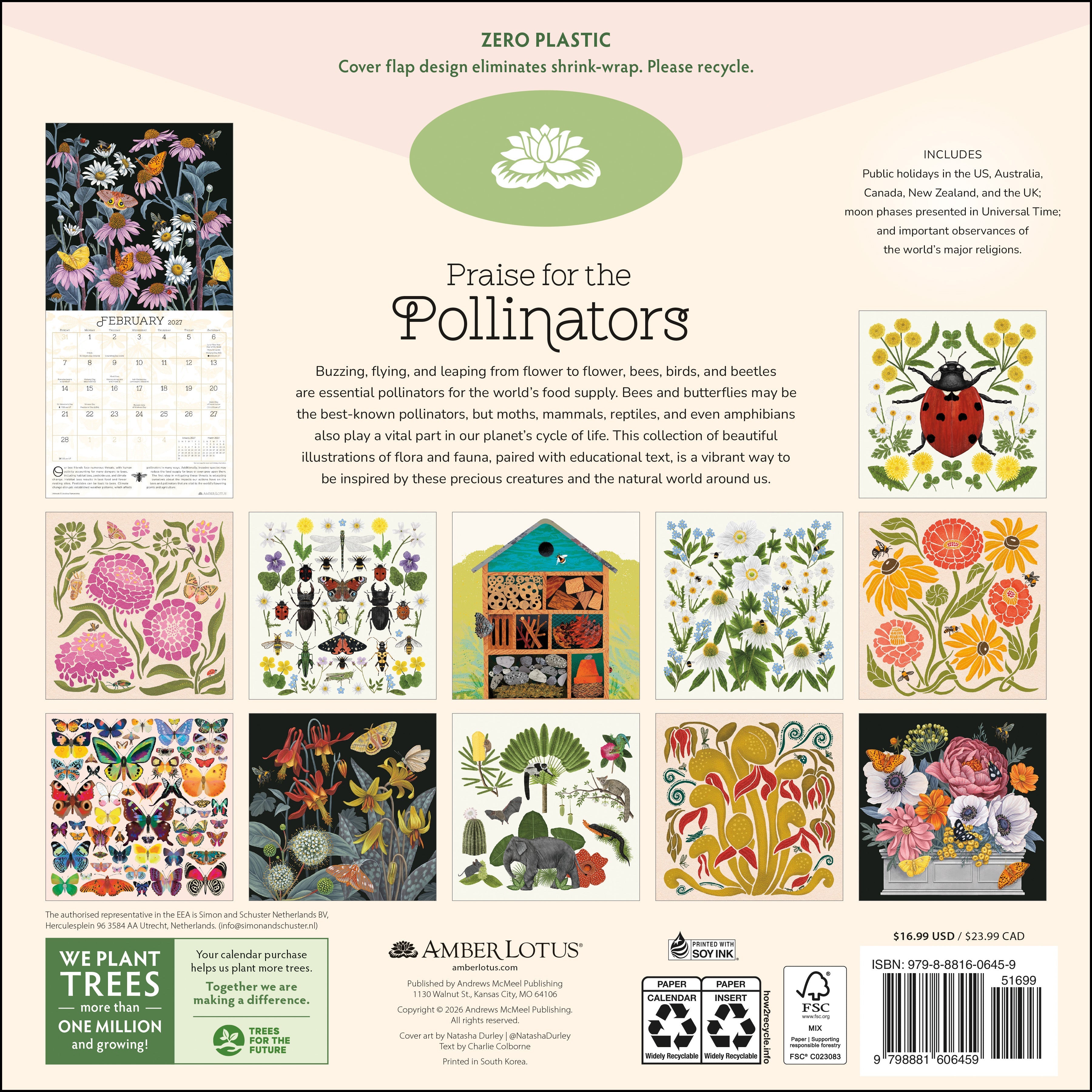 2027 Praise for the Pollinators - Square Wall Calendar