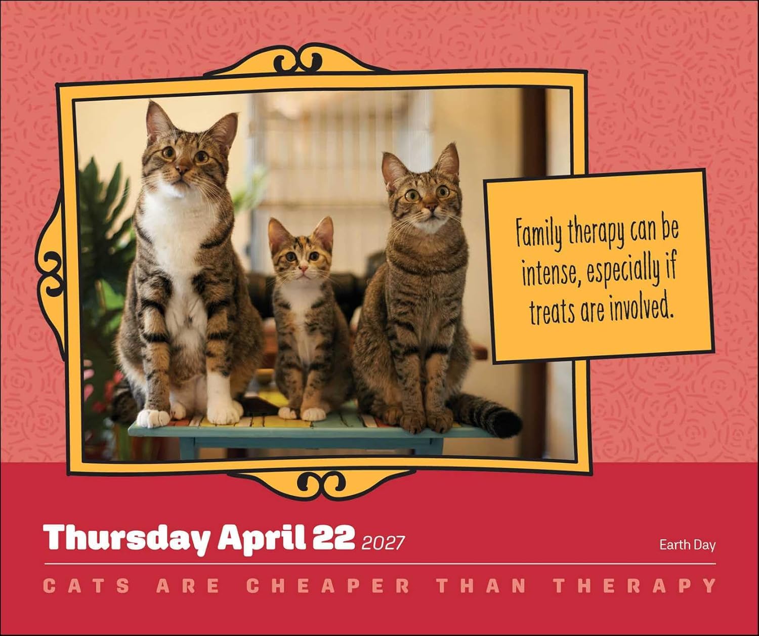 2027 Cats Are Cheaper Than Therapy - Square Wall Calendar