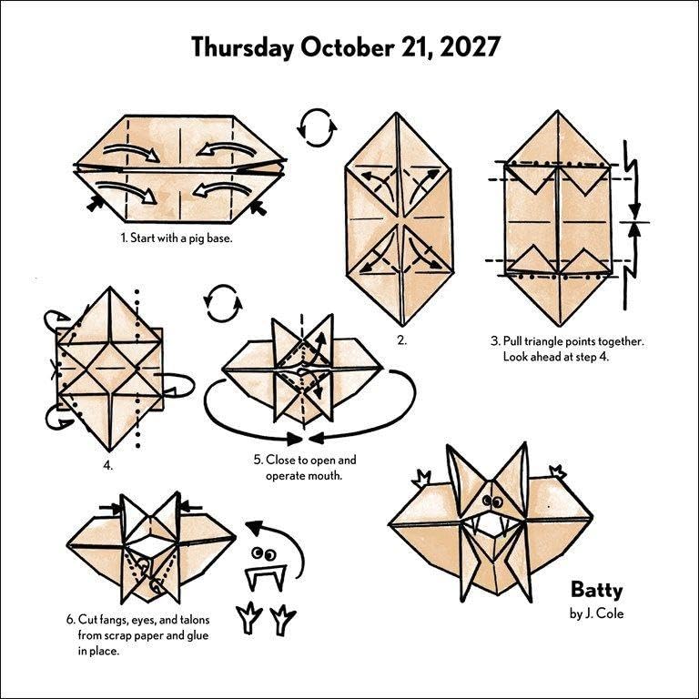 2027 Easy Origami Fold-a-Day - Daily Boxed Page-A-Day Calendar