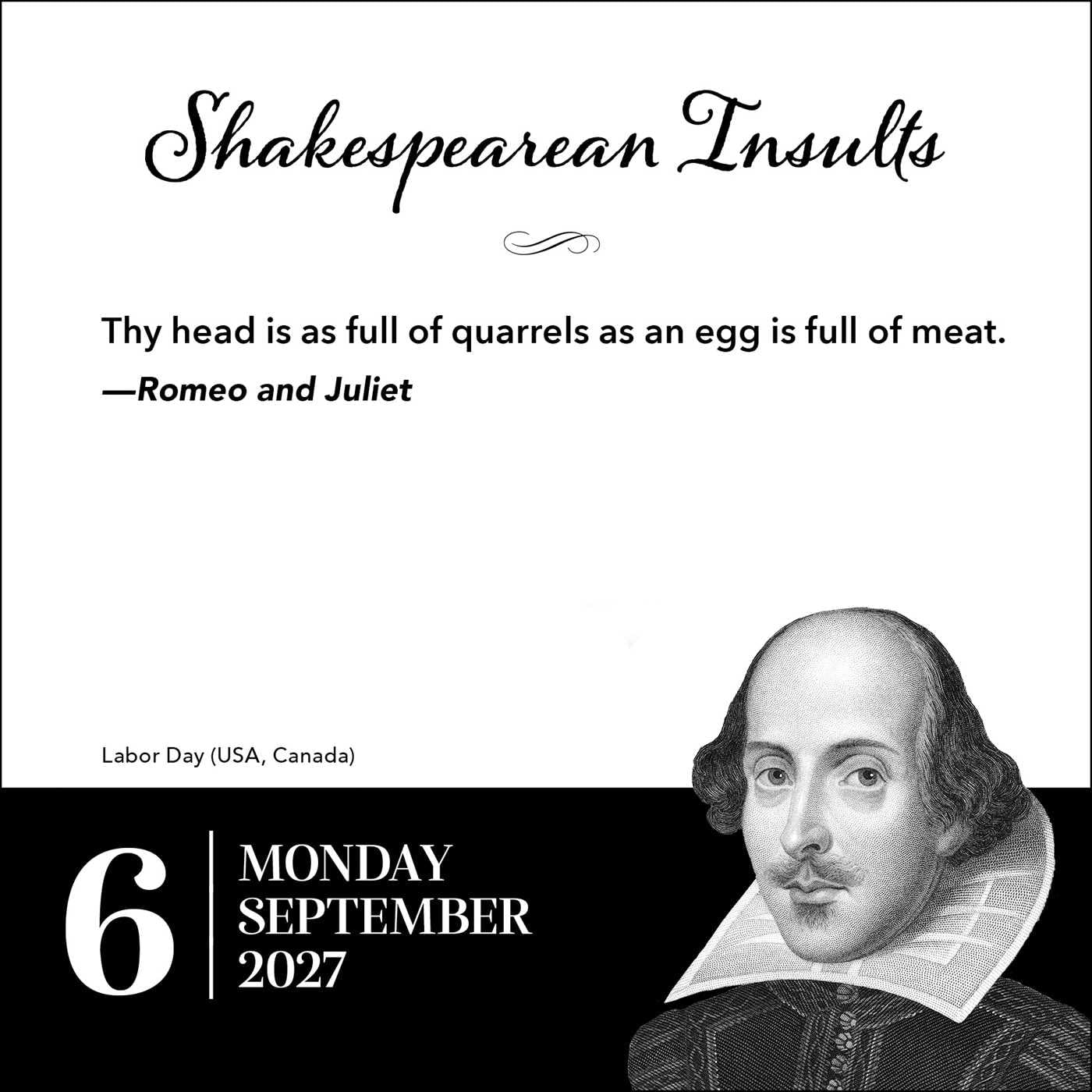 2027 Shakespearean Insults - Daily Boxed Page-A-Day Calendar